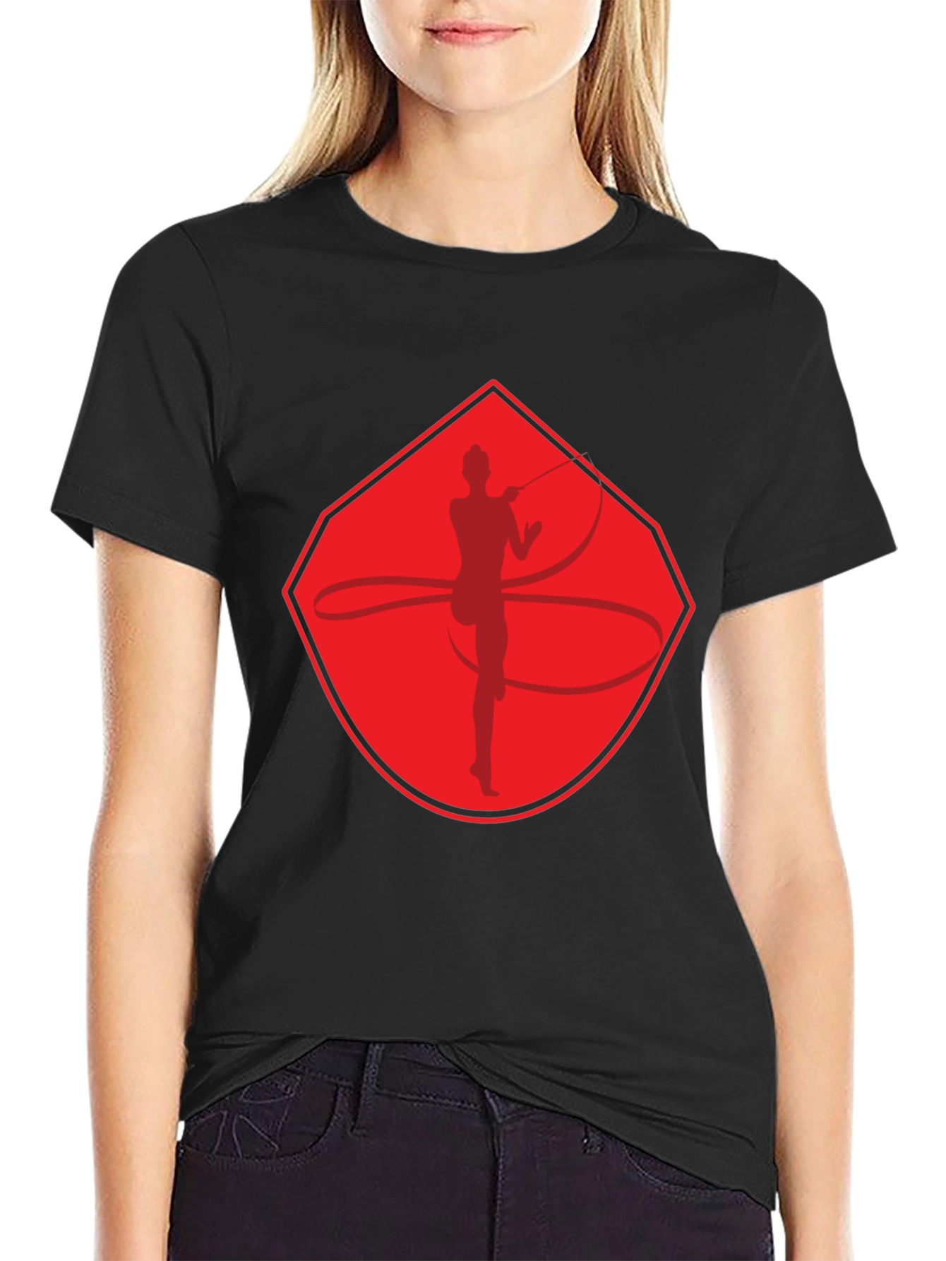 Rhythmic Gymnast Graphic T-Shirt - Red Design