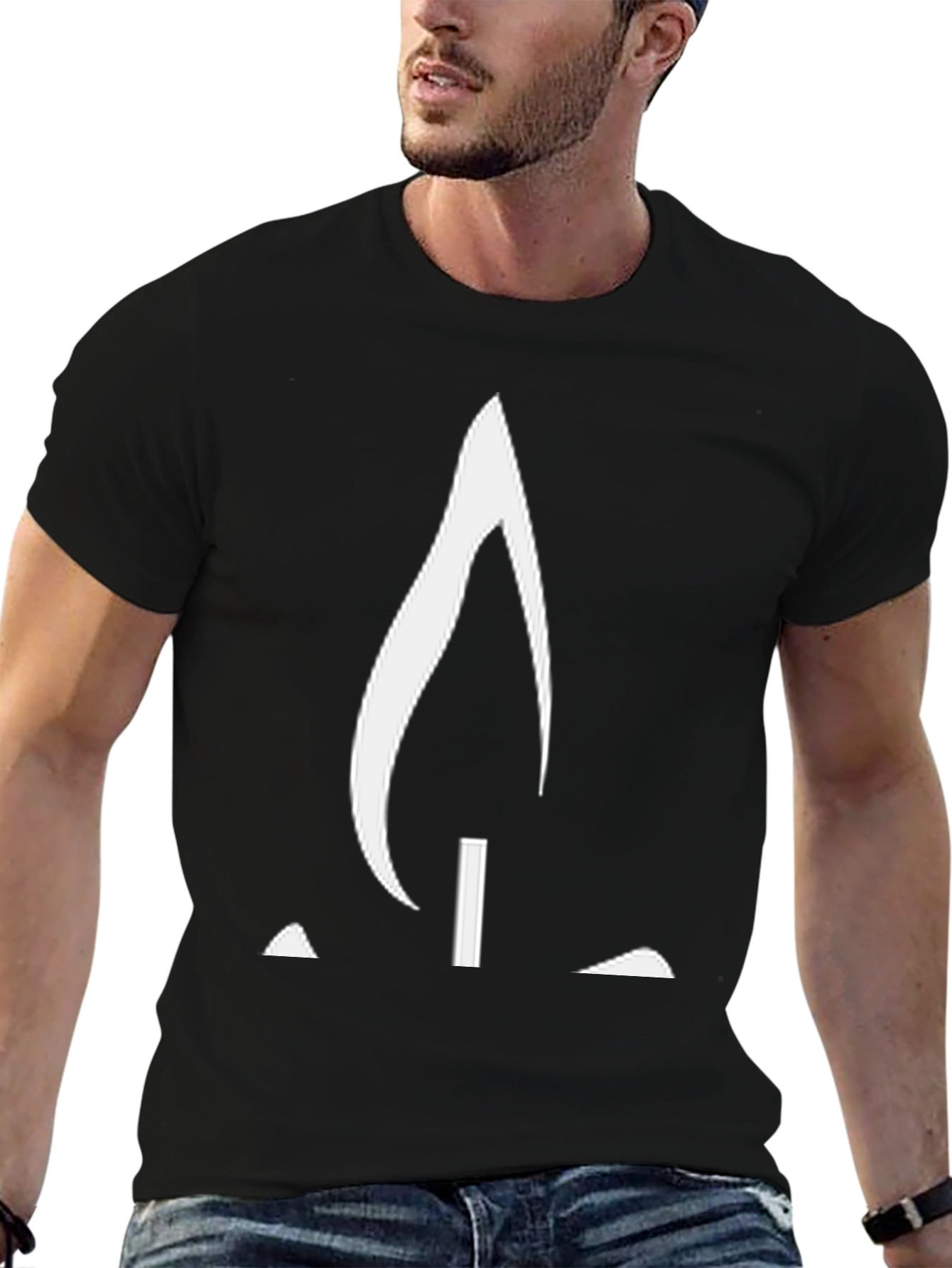 Abstract Flame Graphic Tee - Modern Casual Style