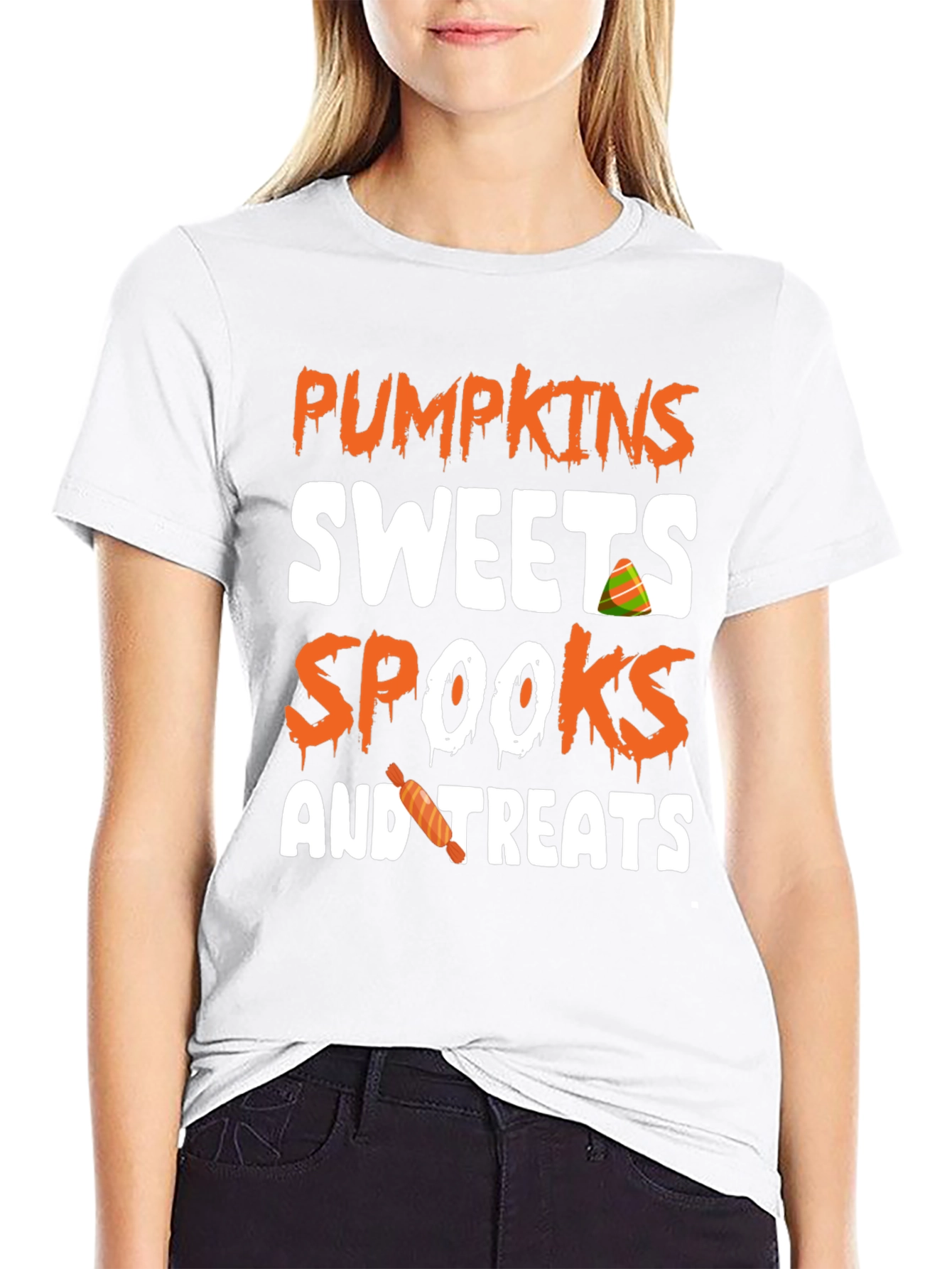 Pumpkins Sweets Spooks & Treats Halloween T-Shirt