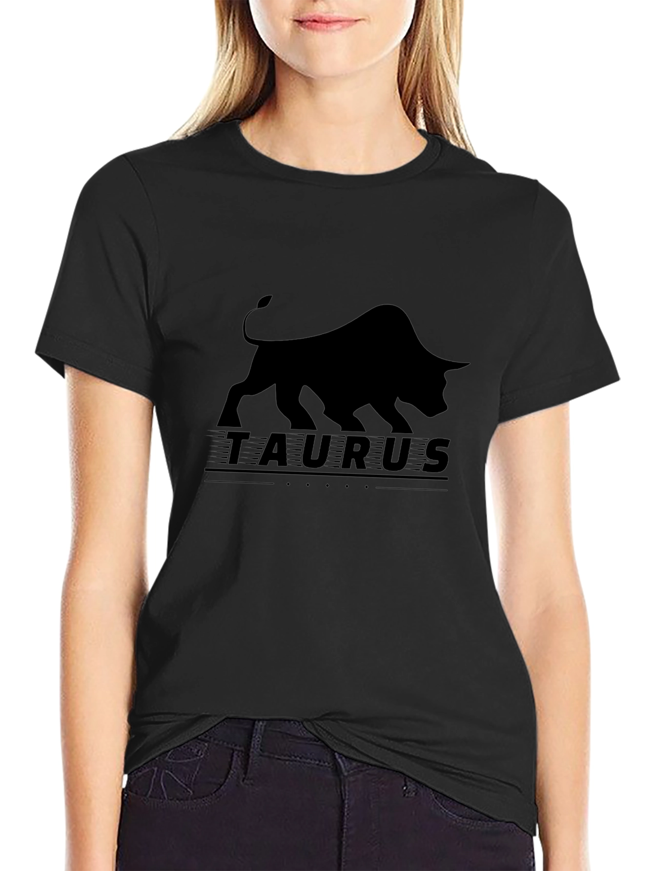Taurus Graphic Black T-Shirt - Zodiac Sign Bull Tee