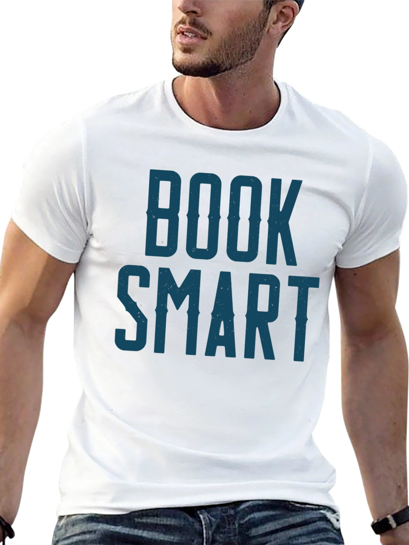 Book Smart Graphic Tee - Black Cotton Blend T-Shirt