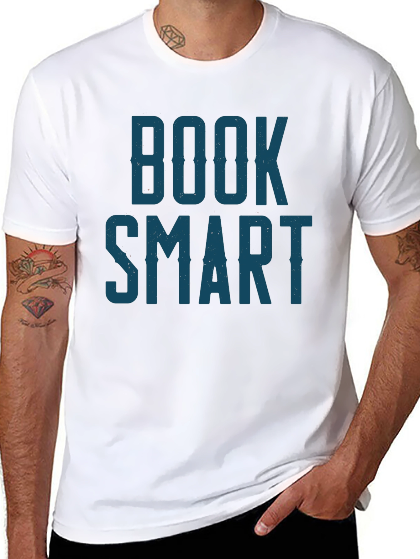 Book Smart Graphic Tee - Black Cotton Blend T-Shirt