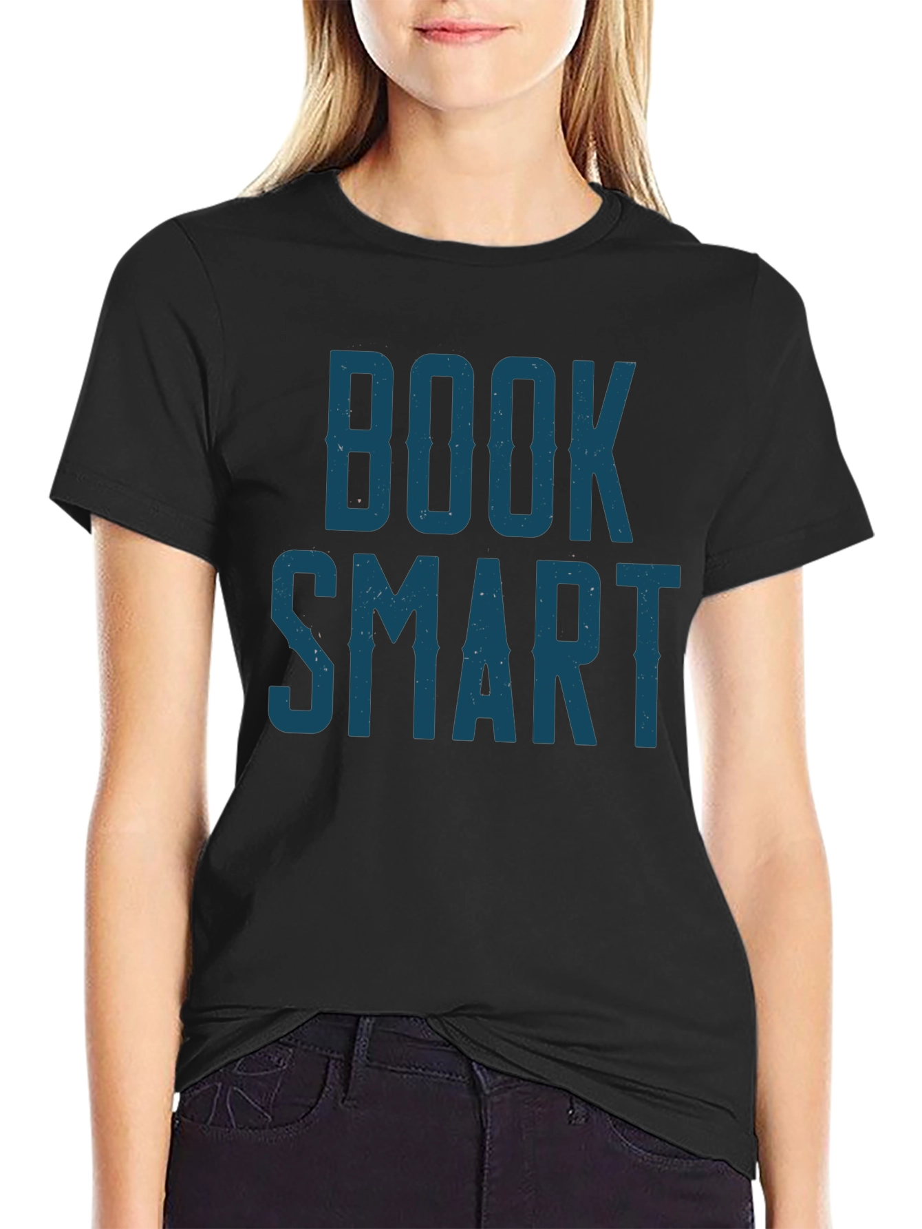 Book Smart Graphic Tee - Black Cotton Blend T-Shirt