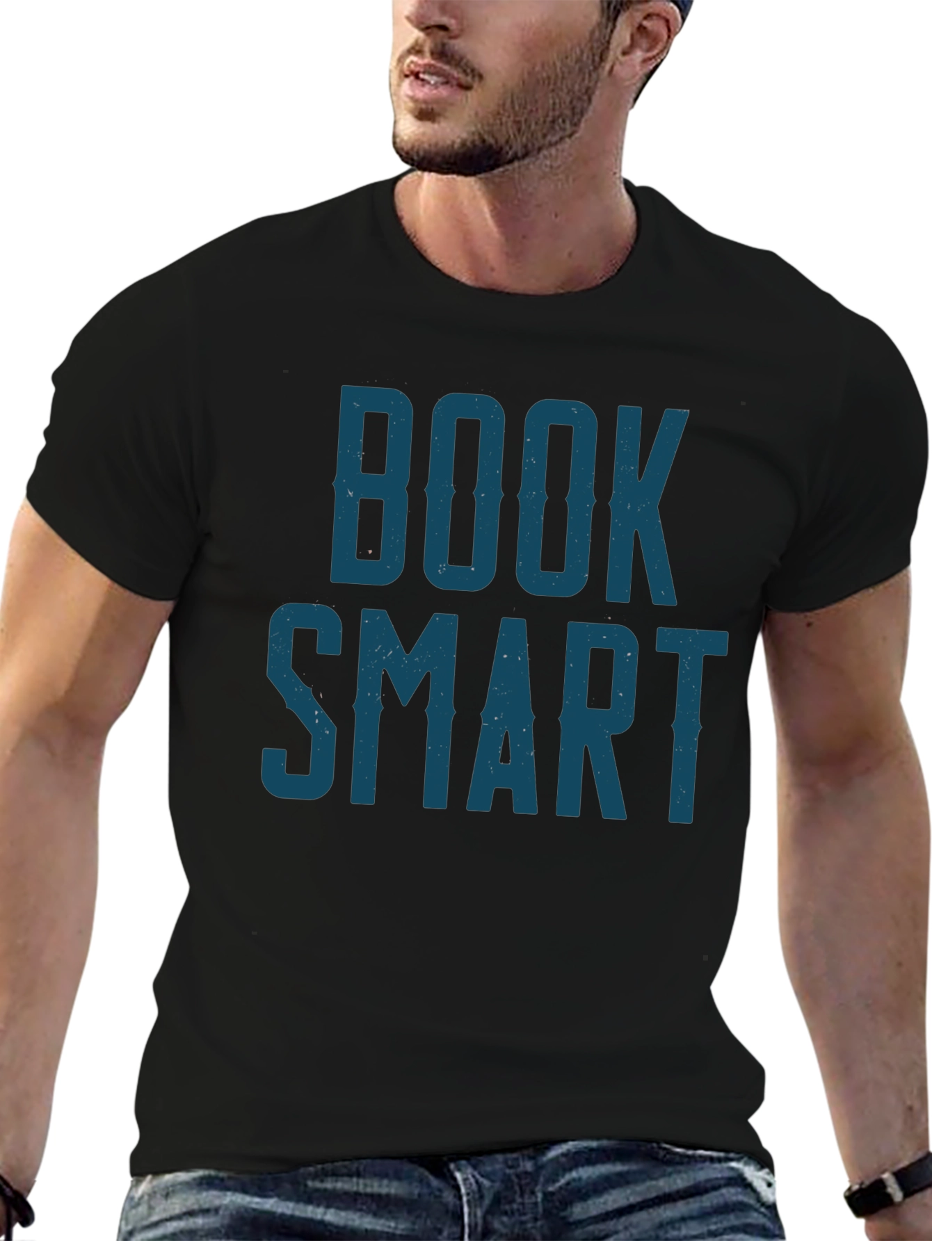 Book Smart Graphic Tee - Black Cotton Blend T-Shirt