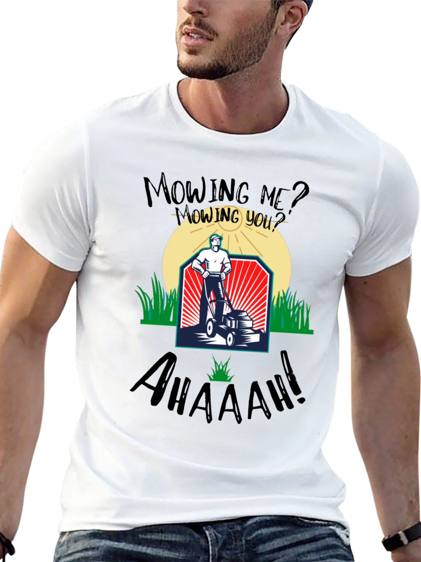 Mowing Me? T-Shirt - Funny Lawn Care Tee