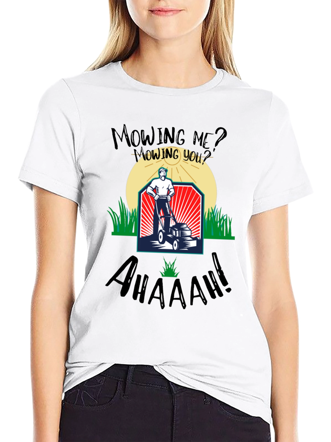 Mowing Me? T-Shirt - Funny Lawn Care Tee