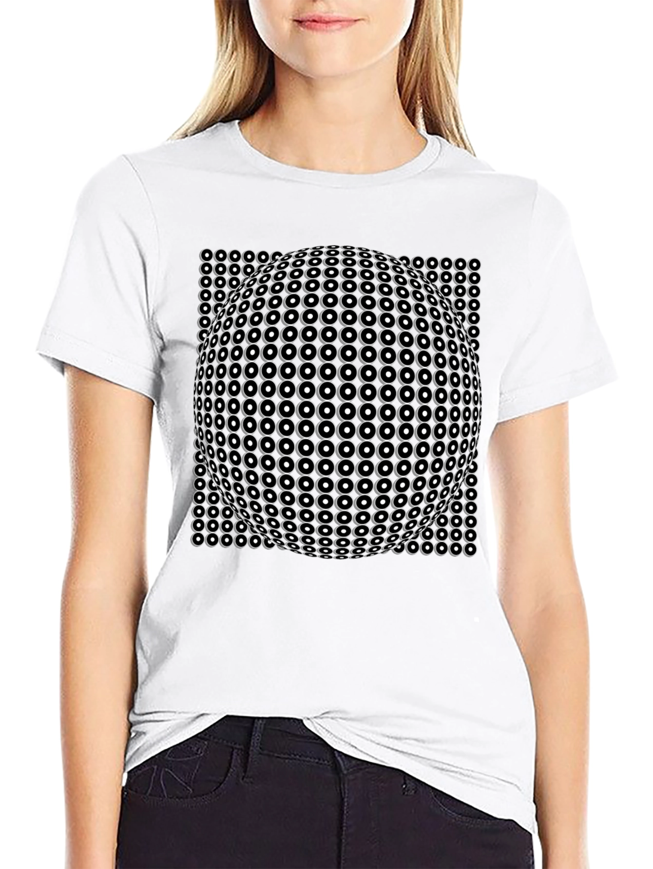Optical Illusion Black T-Shirt