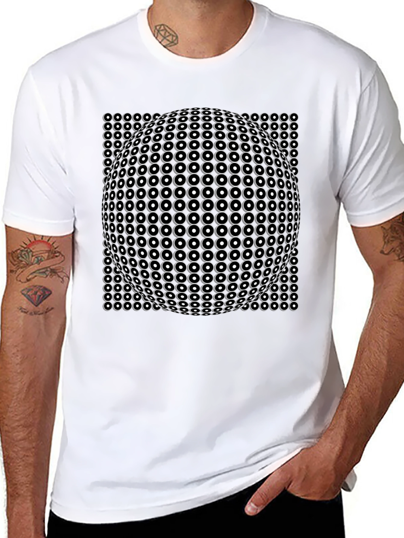 Optical Illusion Black T-Shirt