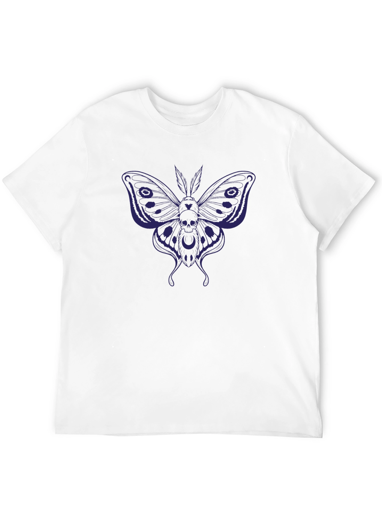 Skull Moth Graphic T-Shirt - Dark Gothic Style