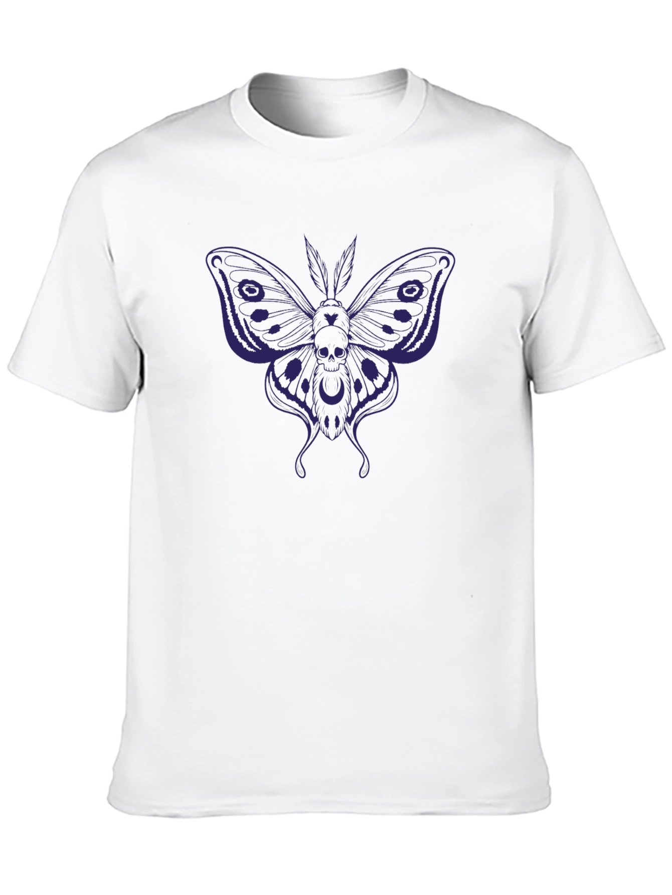 Skull Moth Graphic T-Shirt - Dark Gothic Style