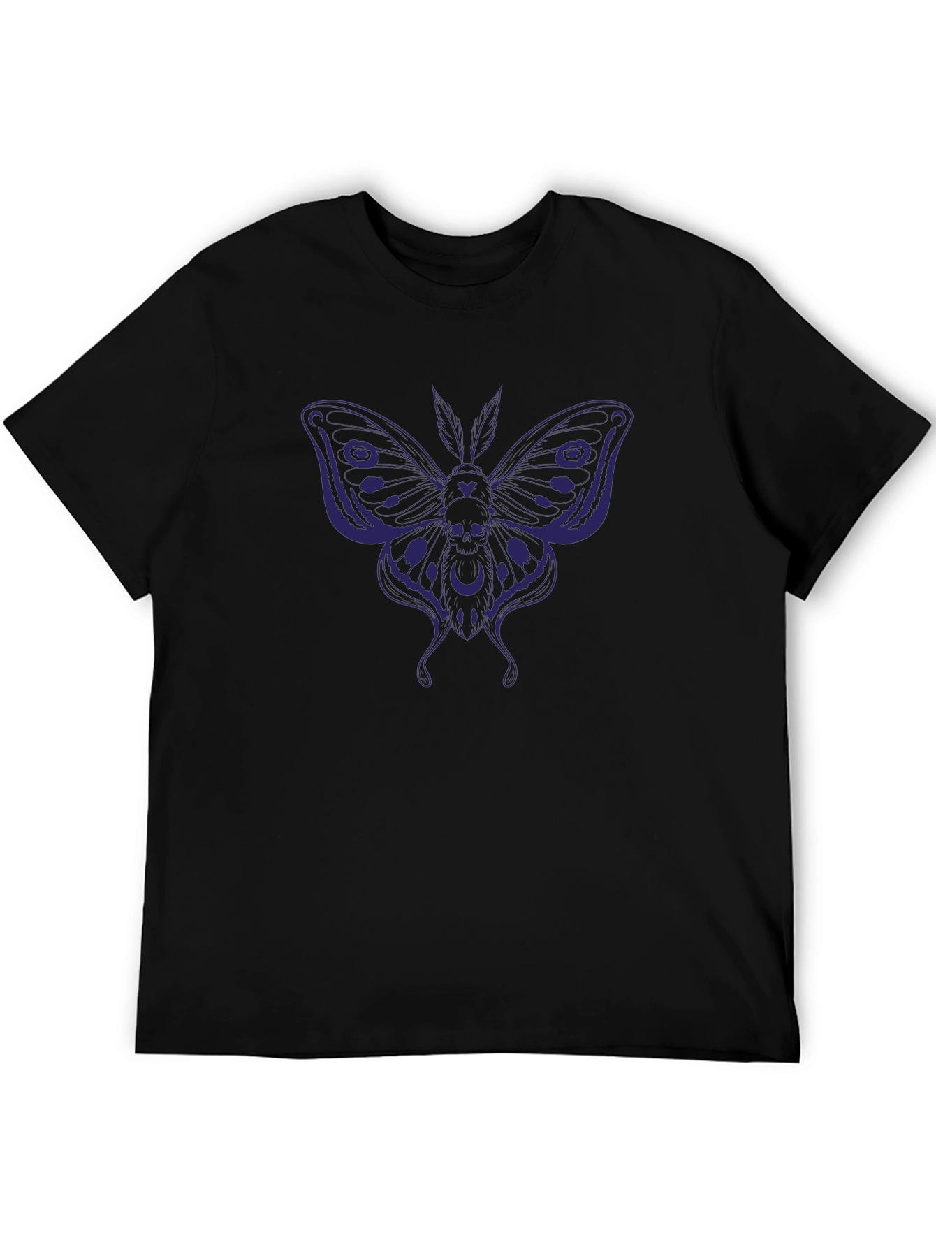 Skull Moth Graphic T-Shirt - Dark Gothic Style