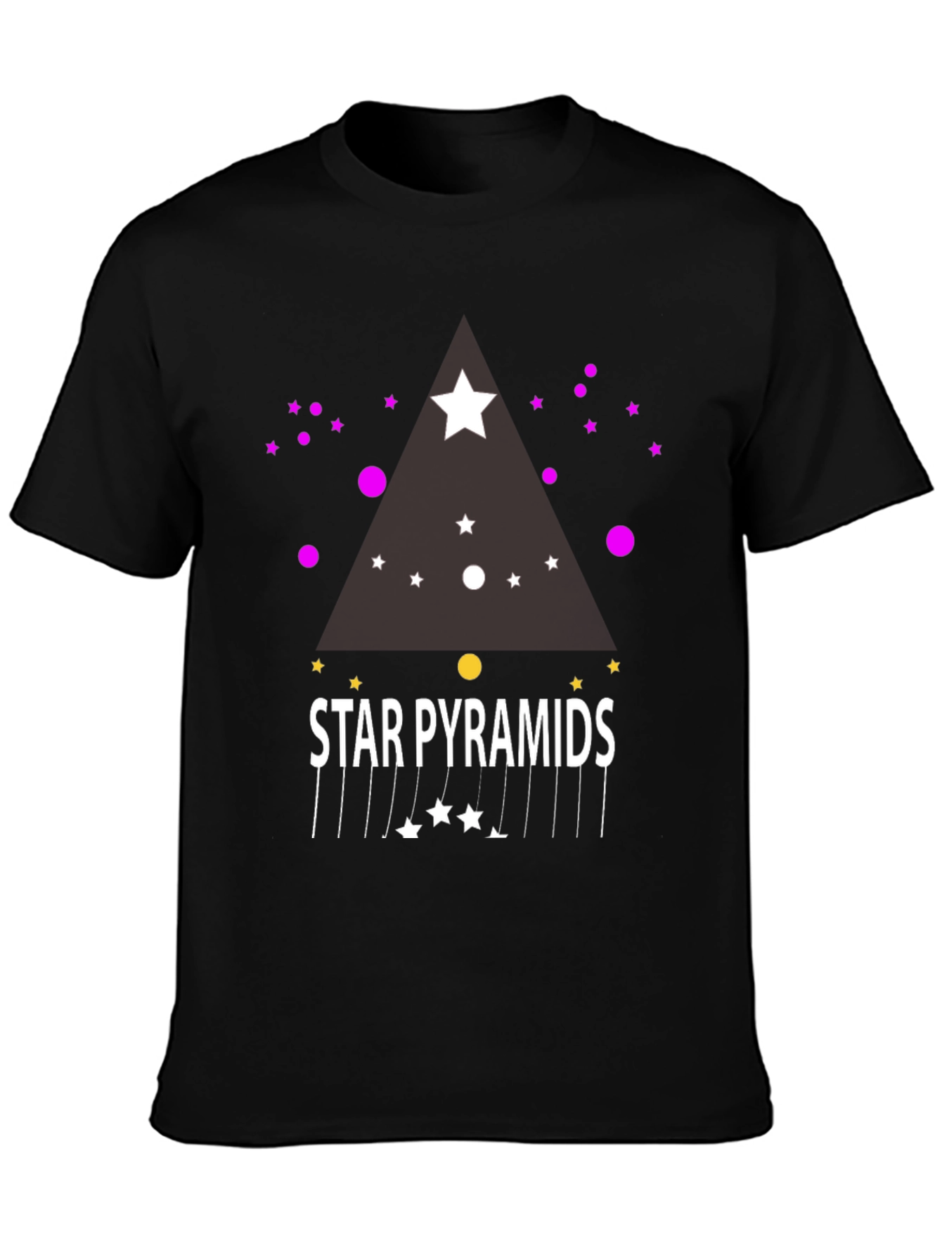 Star Pyramids Graphic Tee - Stylish Black T-Shirt