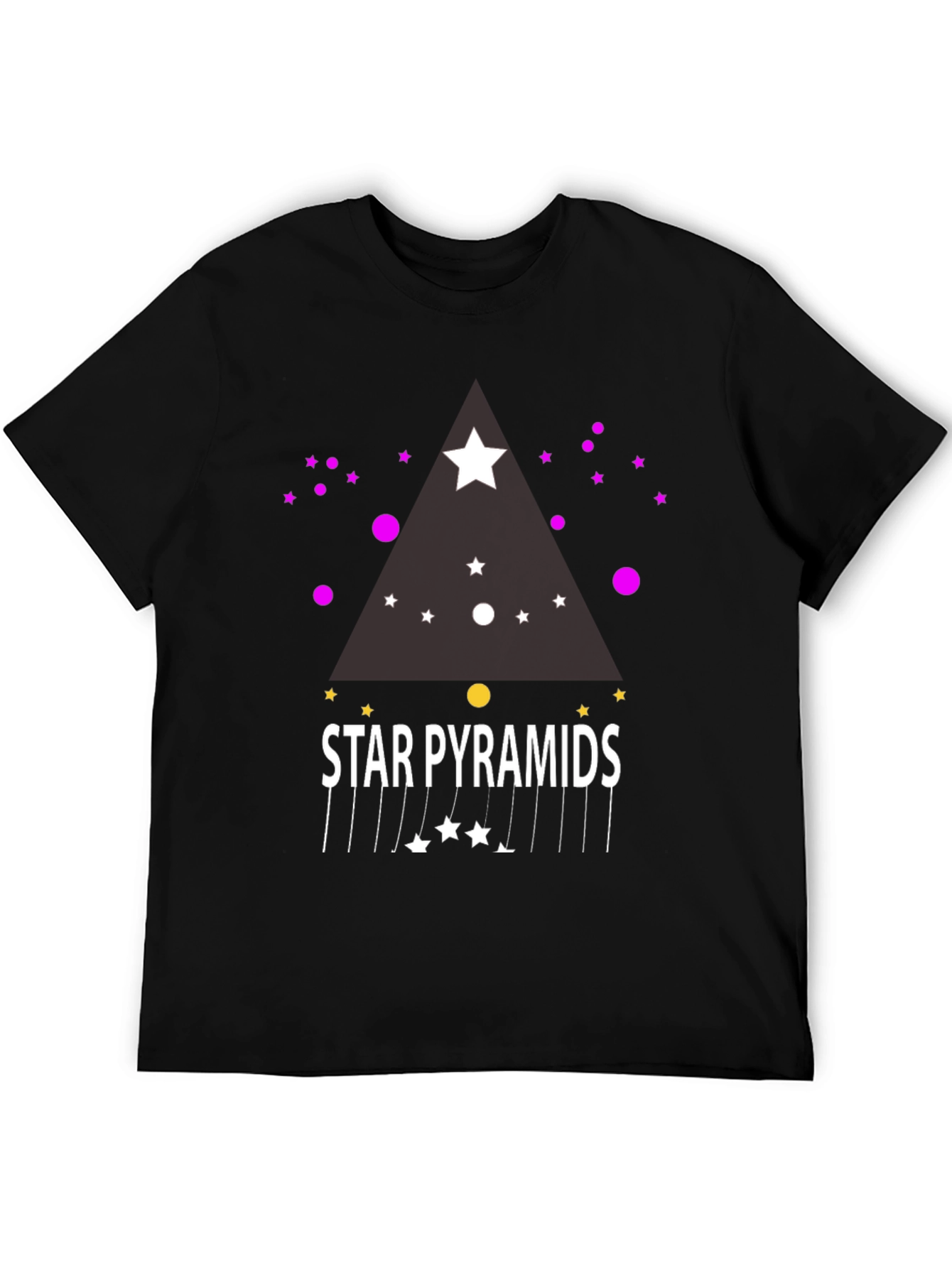 Star Pyramids Graphic Tee - Stylish Black T-Shirt