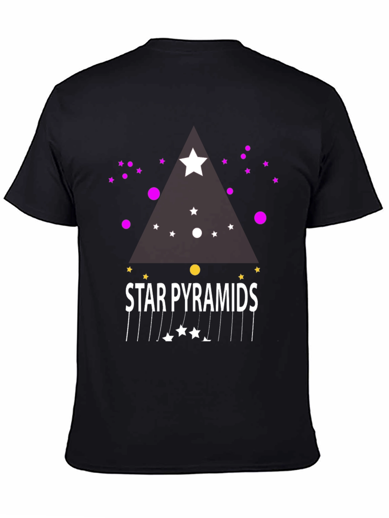Star Pyramids Graphic Tee - Stylish Black T-Shirt
