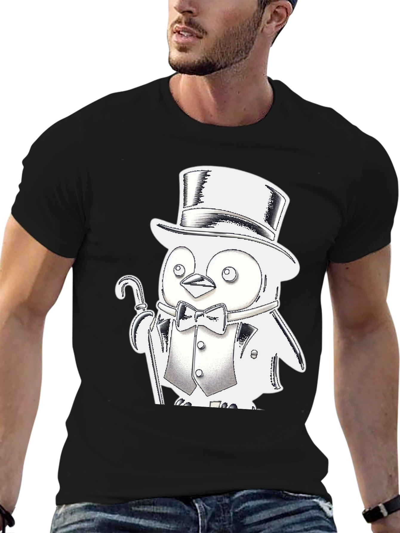 Penguin Tuxedo T-Shirt - Black Cotton Blend