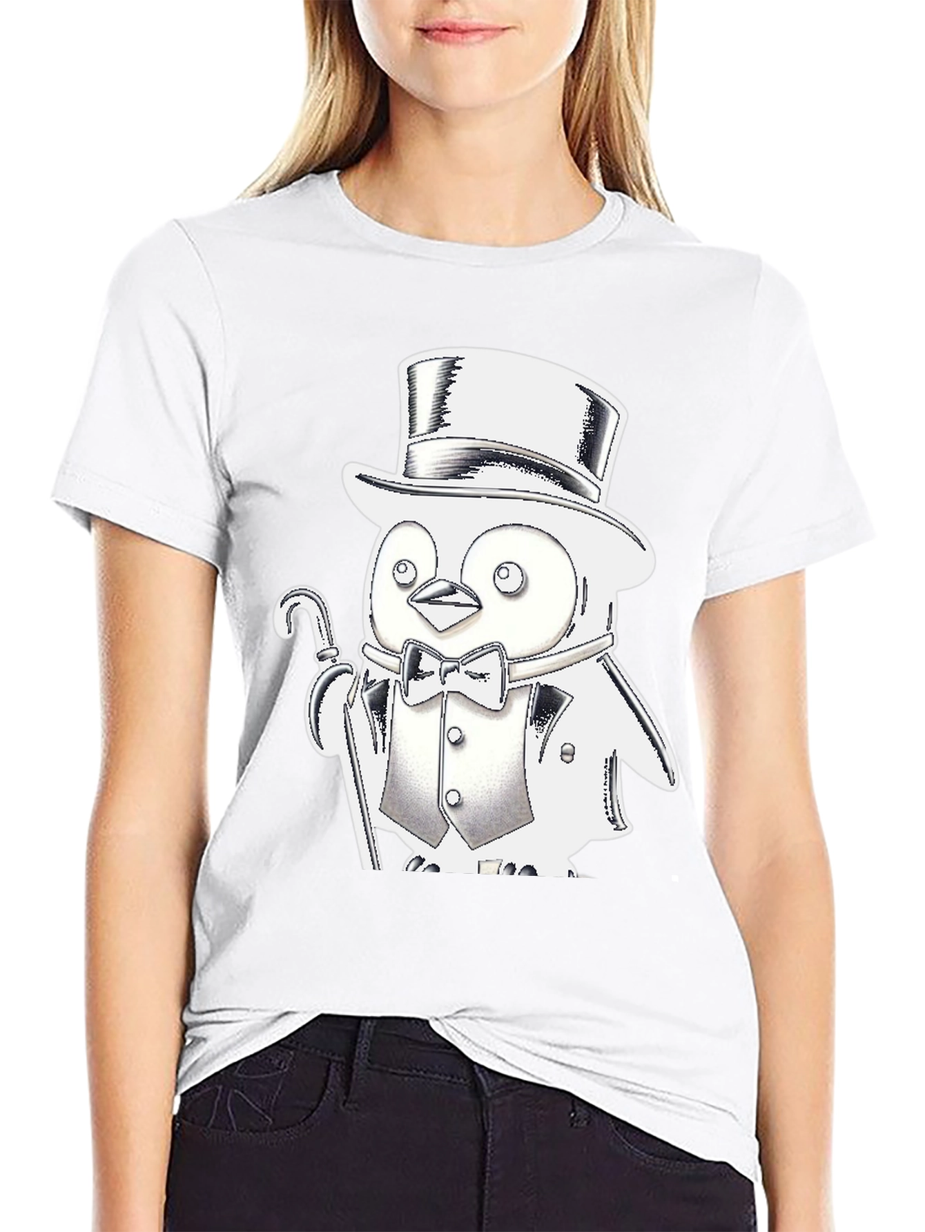 Penguin Tuxedo T-Shirt - Black Cotton Blend
