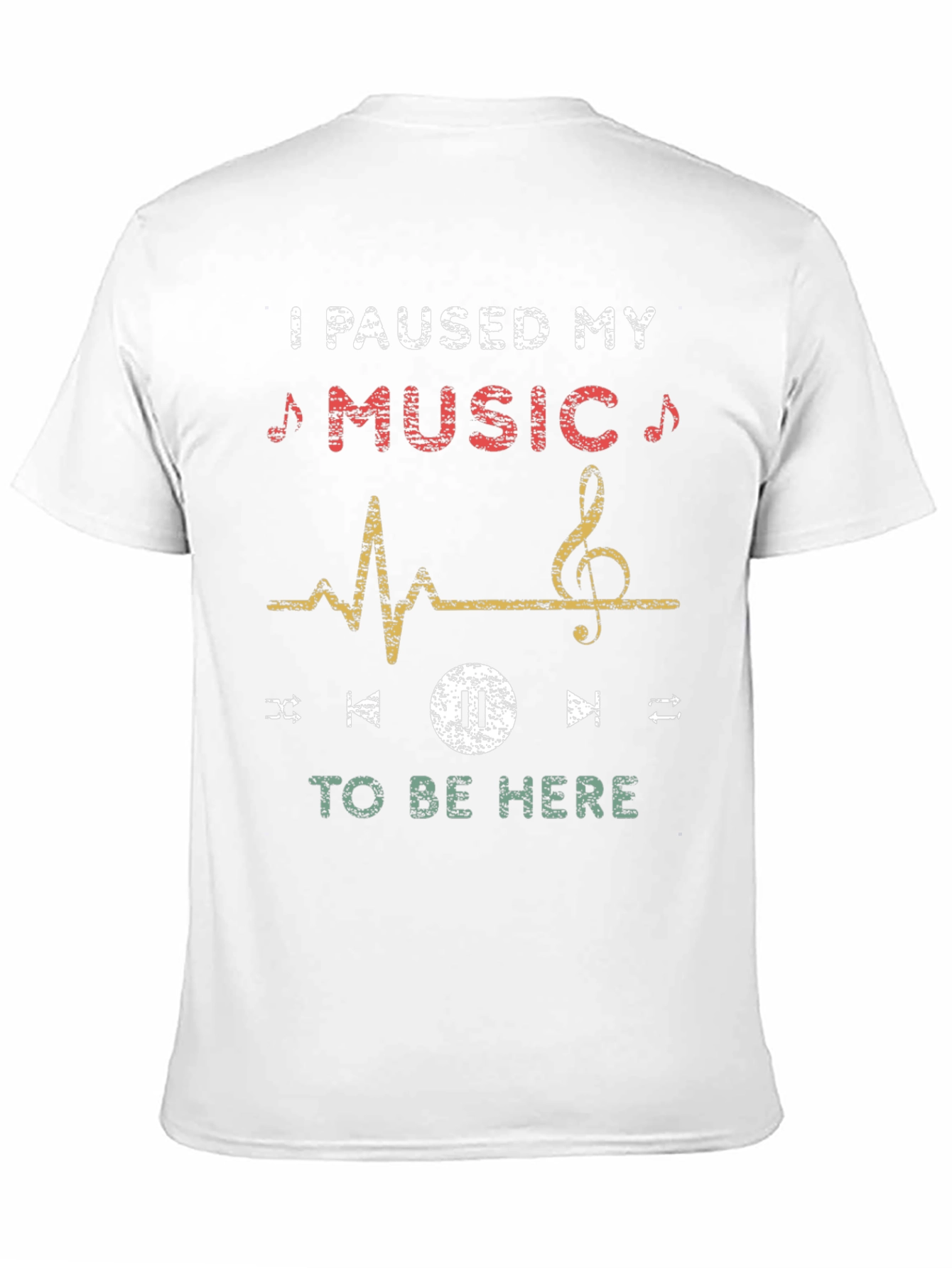Music Lover Tee: Paused My Music Black T-Shirt