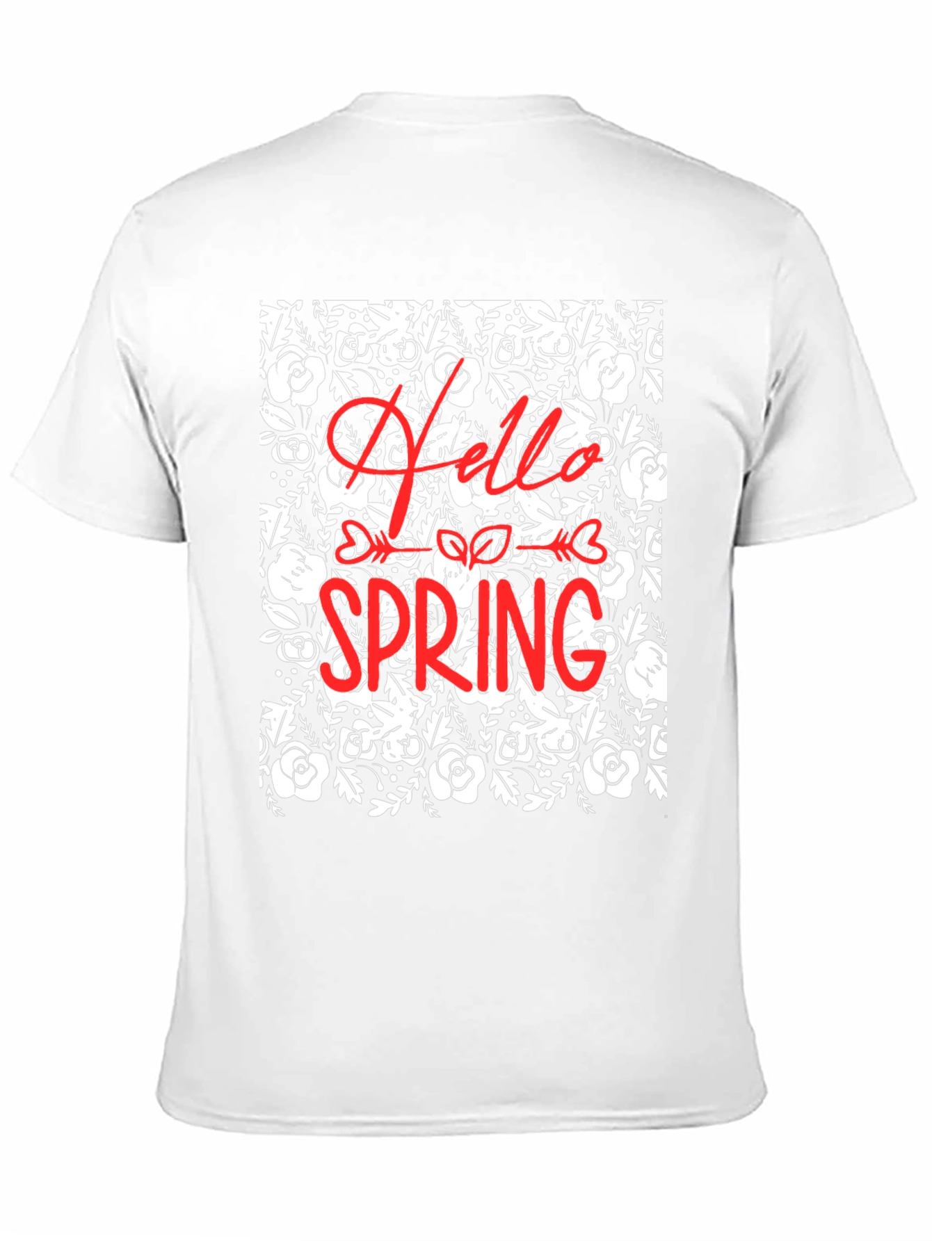 Hello Spring Floral Black Graphic T-Shirt