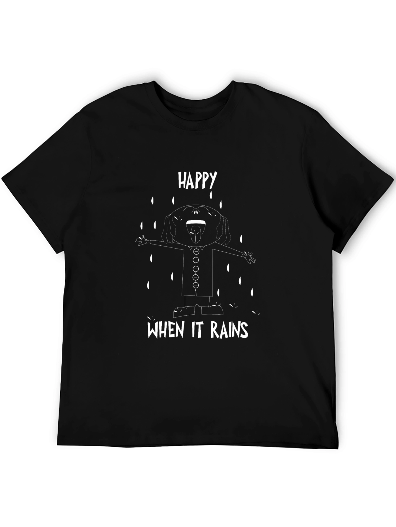Happy When It Rains Black Graphic Tee