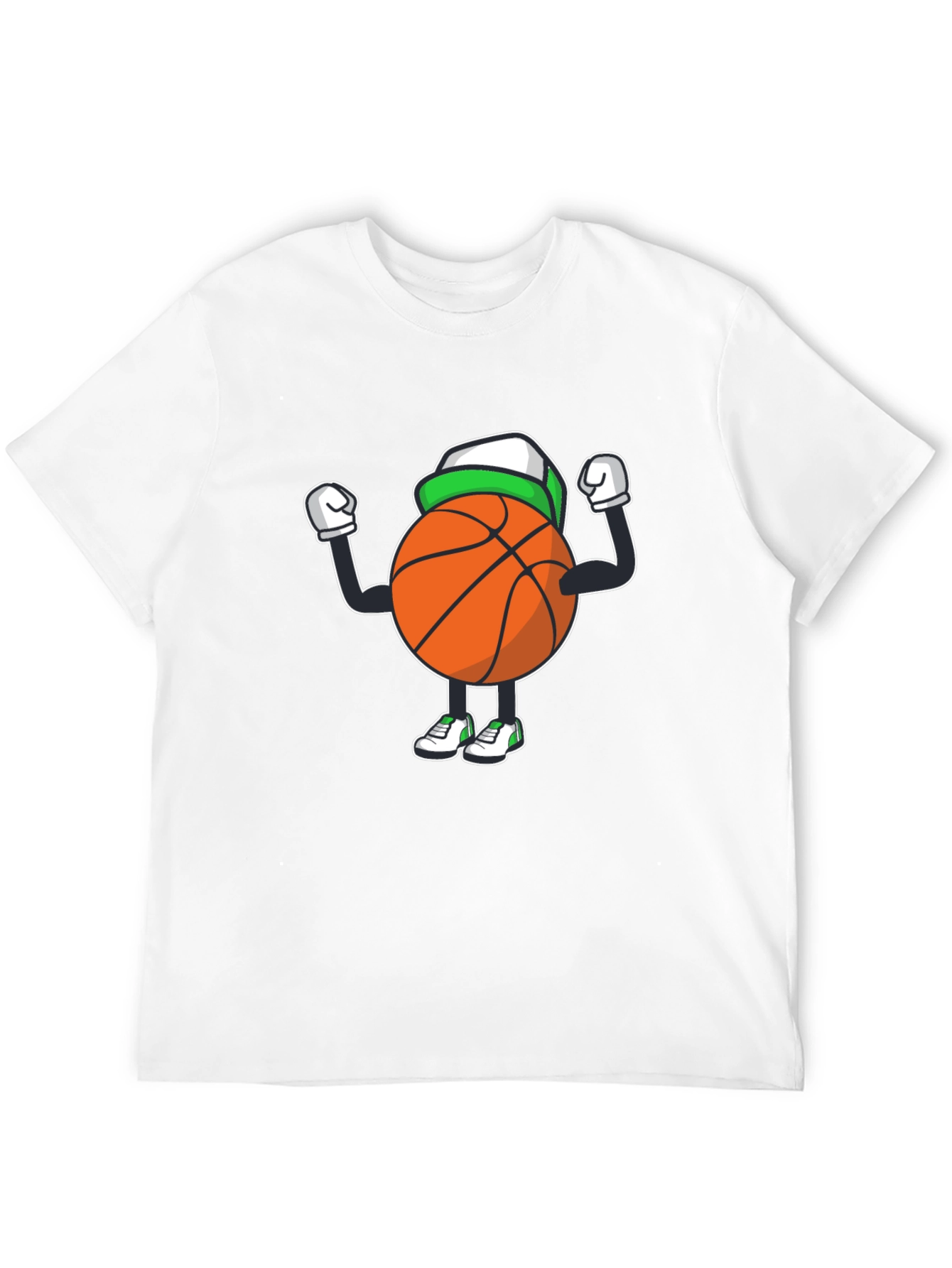 Basketball Cartoon Graphic Tee - Black