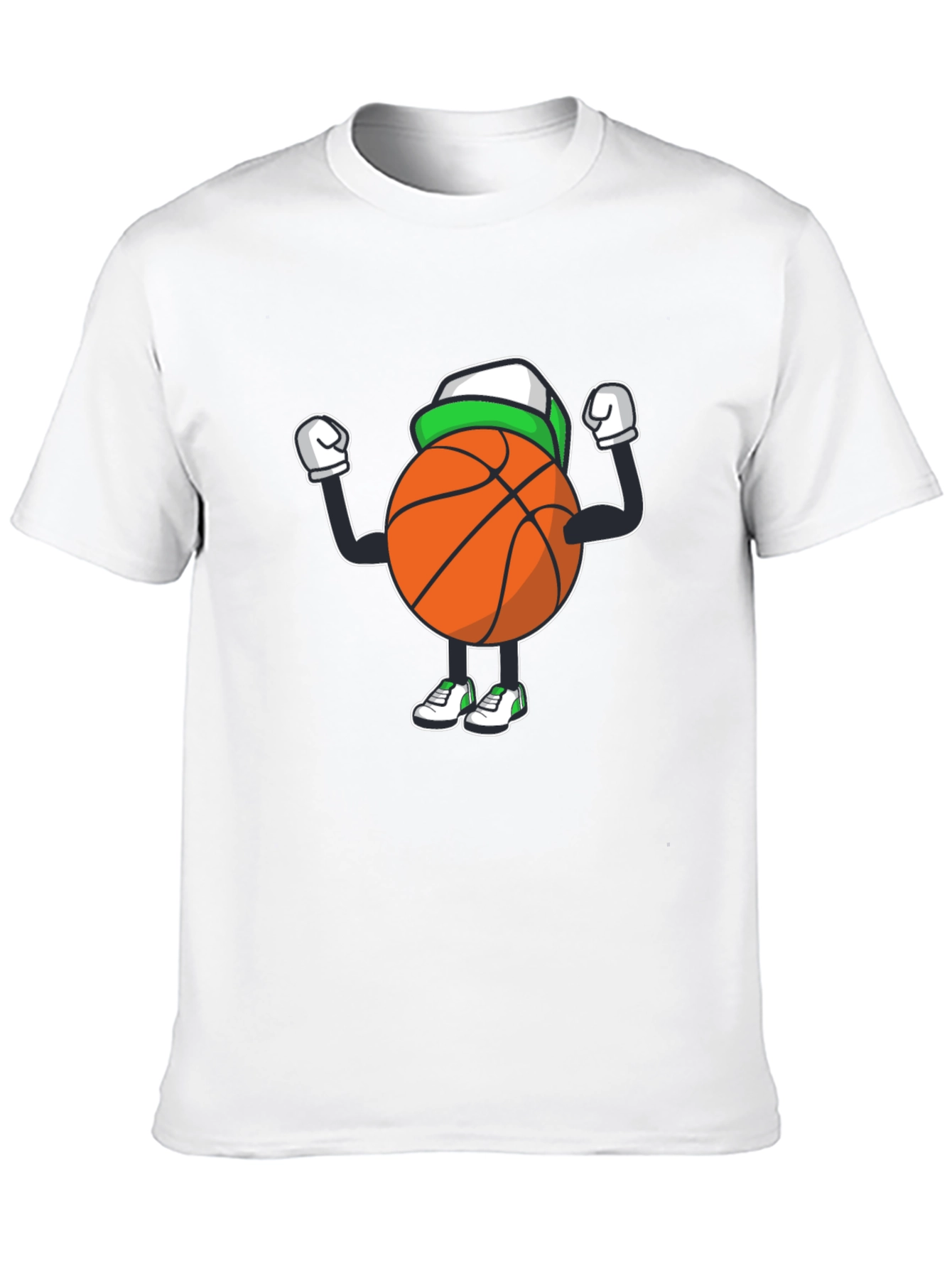 Basketball Cartoon Graphic Tee - Black