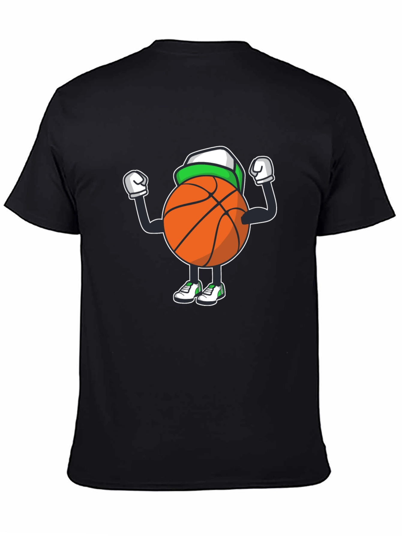 Basketball Cartoon Graphic Tee - Black