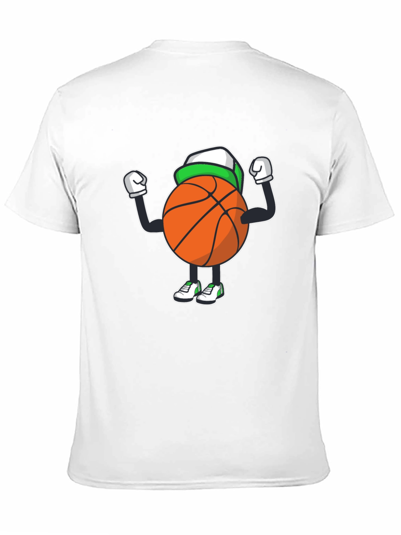 Basketball Cartoon Graphic Tee - Black