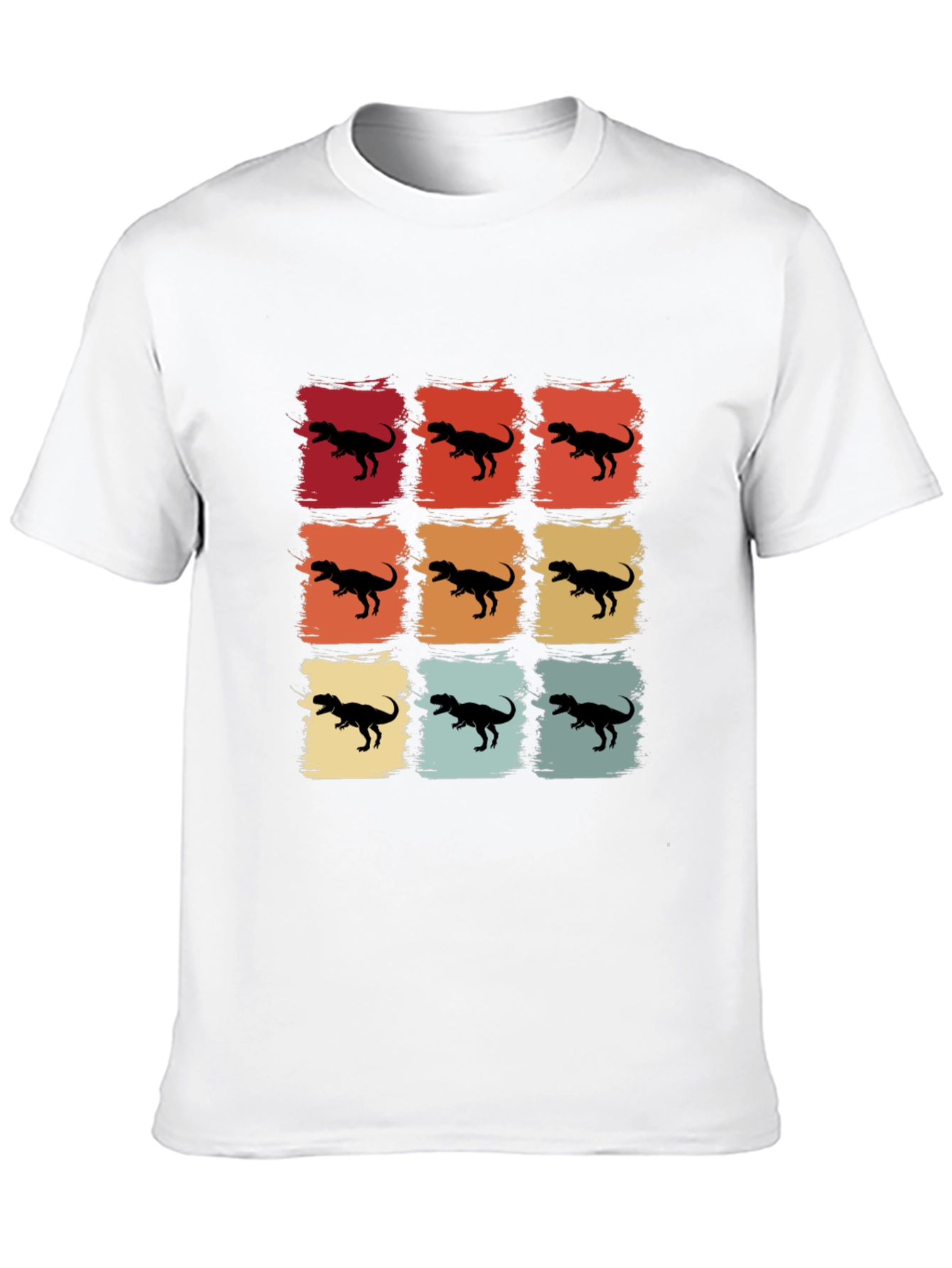 Retro Dinosaur Graphic Tee - Stylish Mens Black T-Shirt