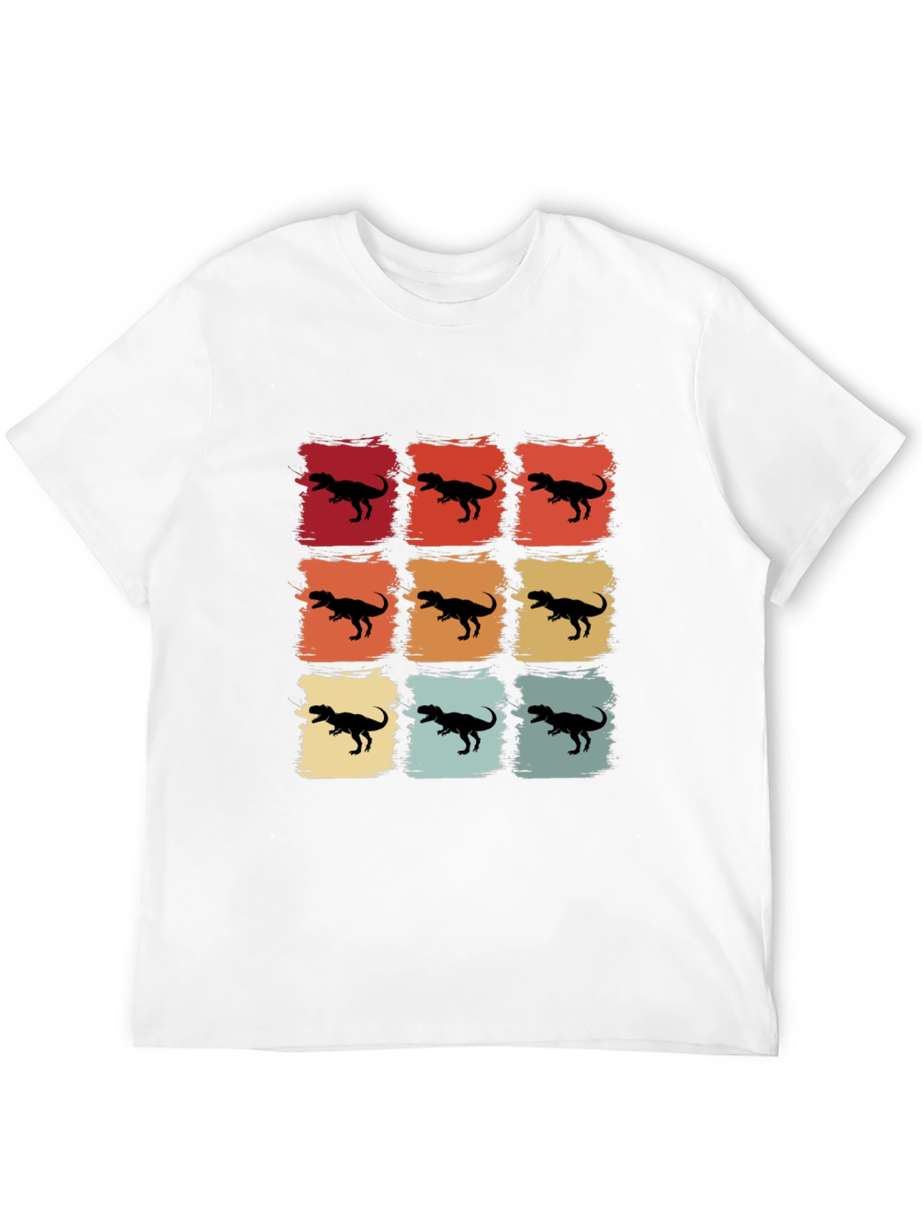 Retro Dinosaur Graphic Tee - Stylish Mens Black T-Shirt