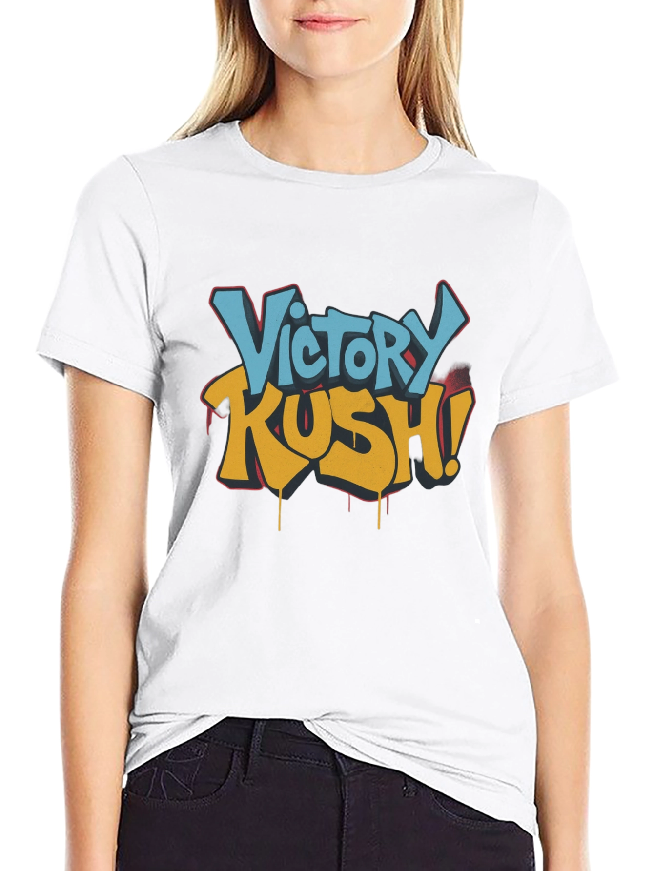 Victory Kush Graphic Tee - Black Cotton T-Shirt