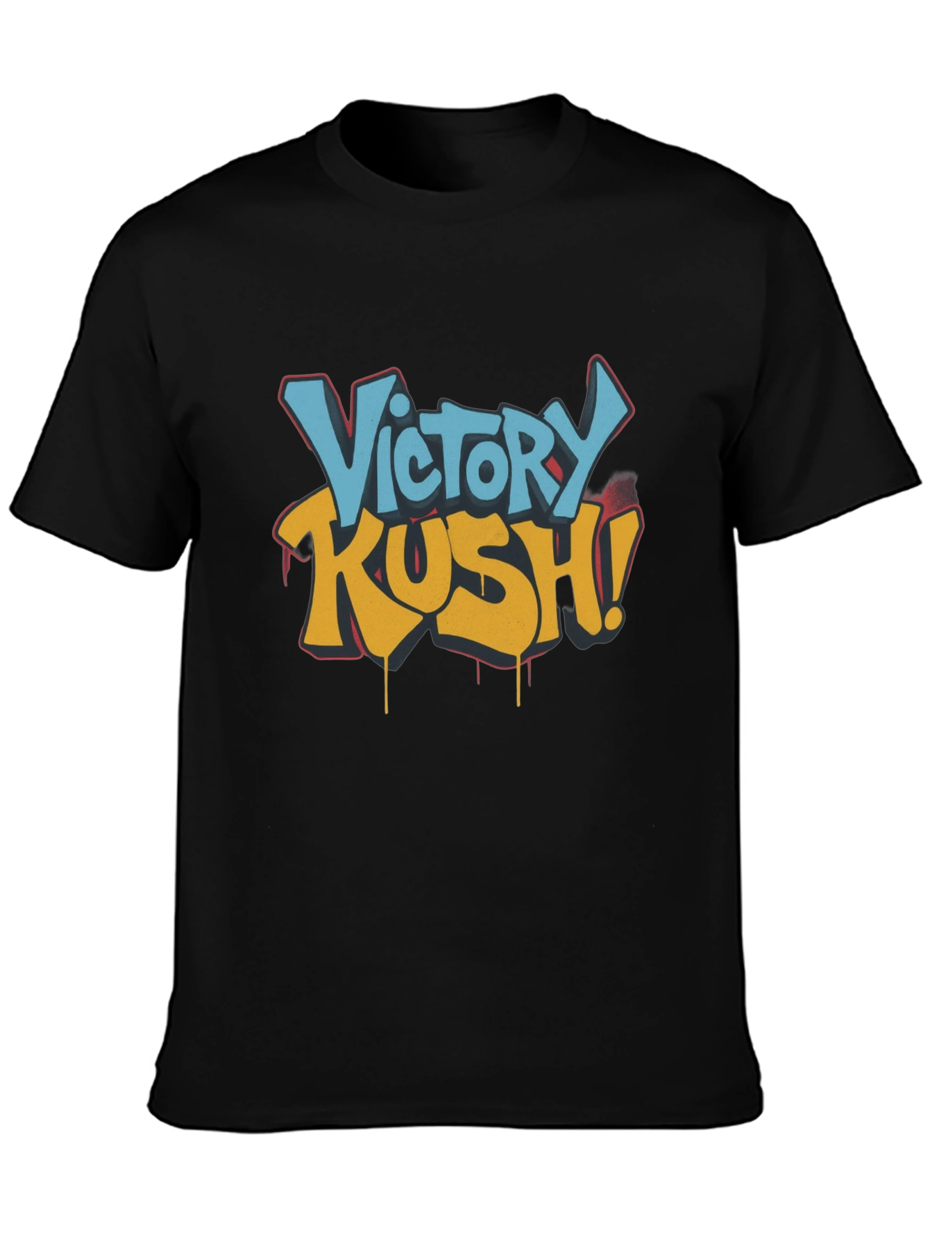 Victory Kush Graphic Tee - Black Cotton T-Shirt