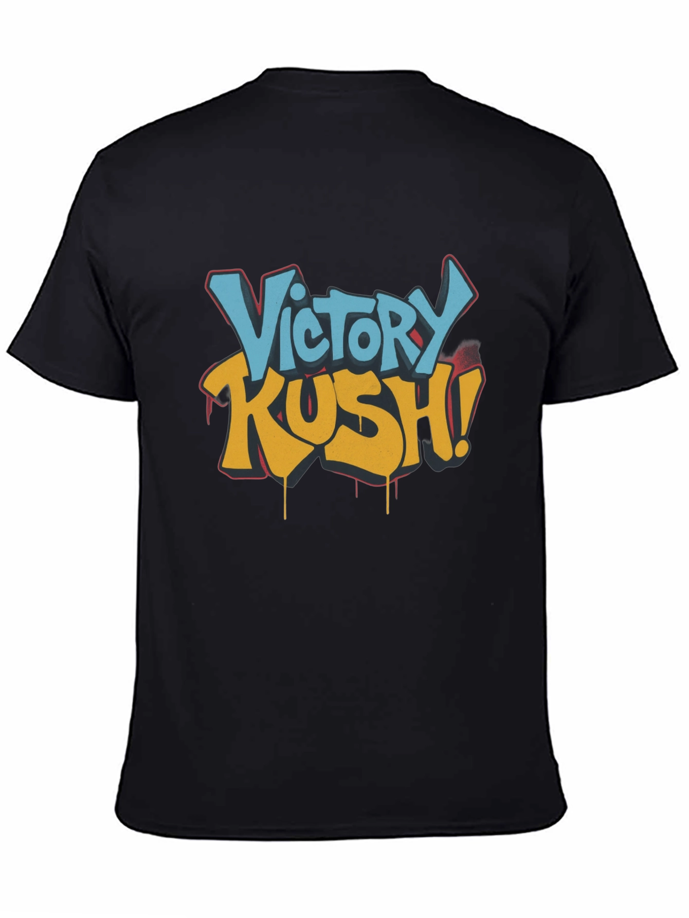 Victory Kush Graphic Tee - Black Cotton T-Shirt