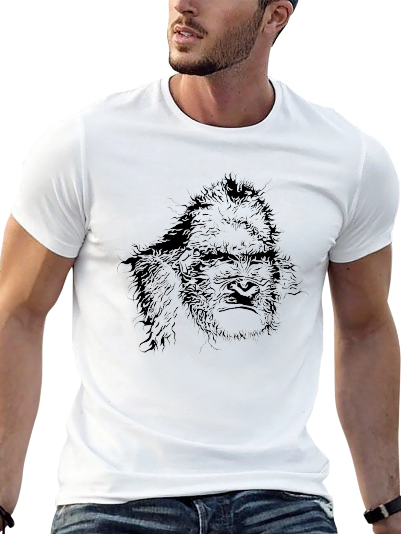Gorilla Graphic Black T-Shirt for Men