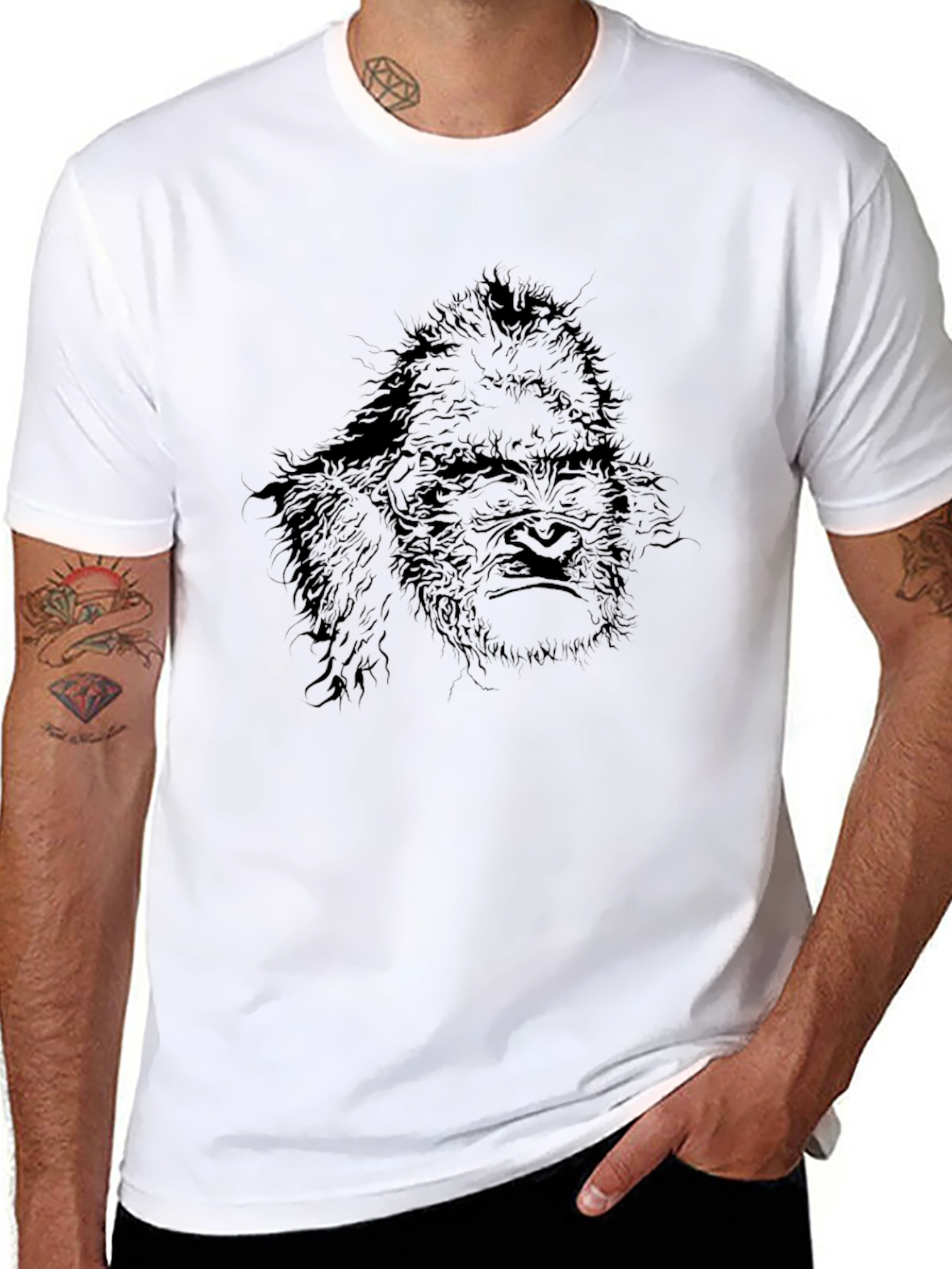 Gorilla Graphic Black T-Shirt for Men