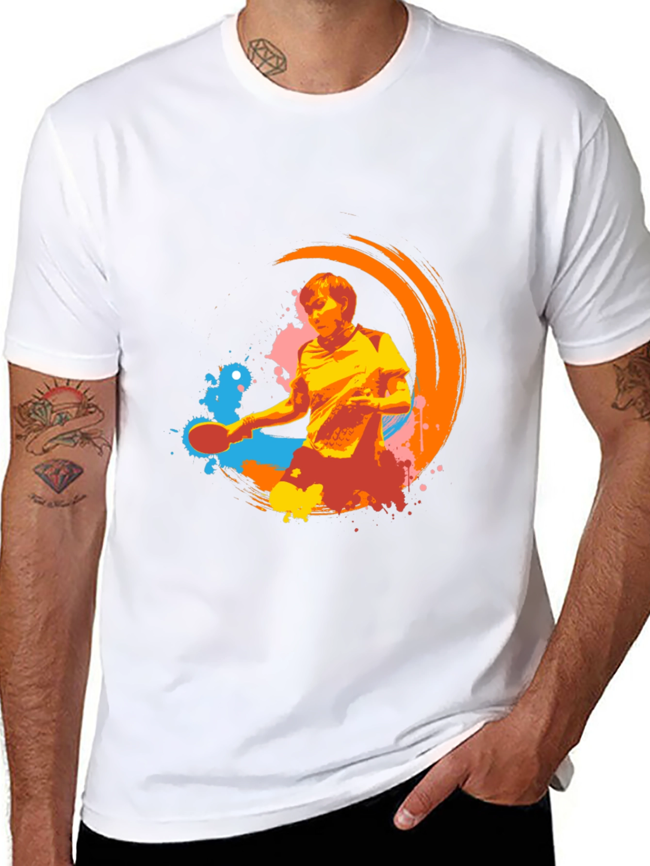 Cool Graphic Tee - Table Tennis Design