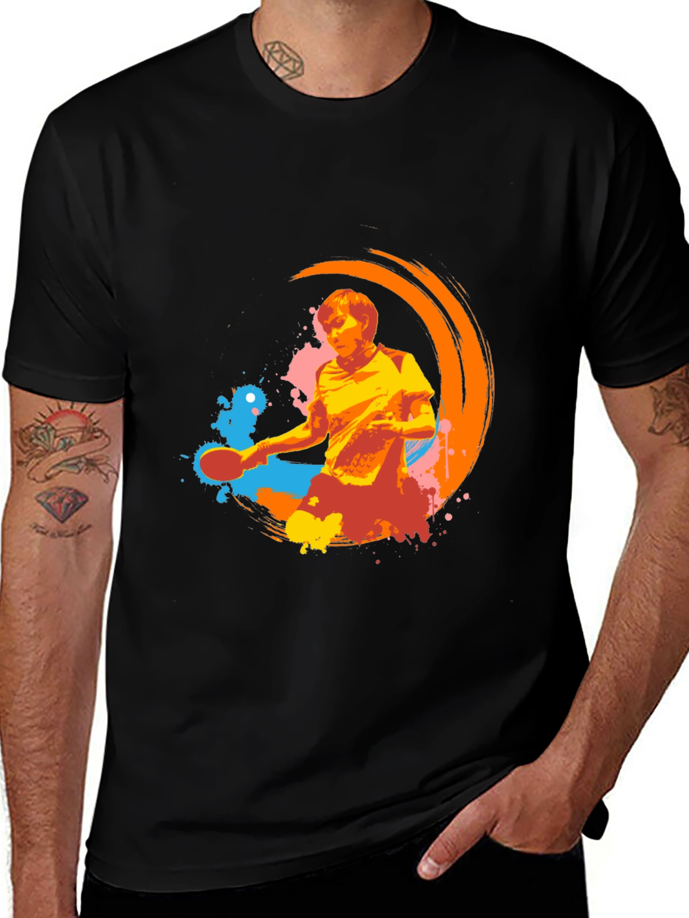 Cool Graphic Tee - Table Tennis Design
