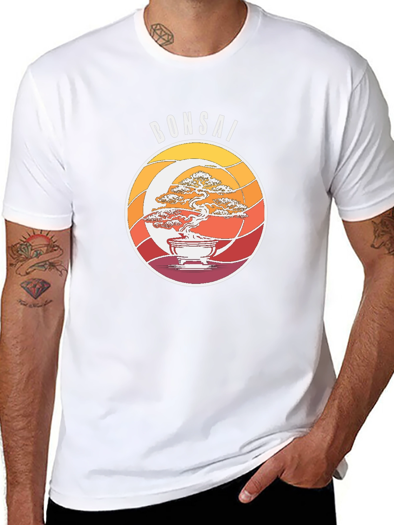 Retro Bonsai Tree Graphic T-Shirt - Unisex