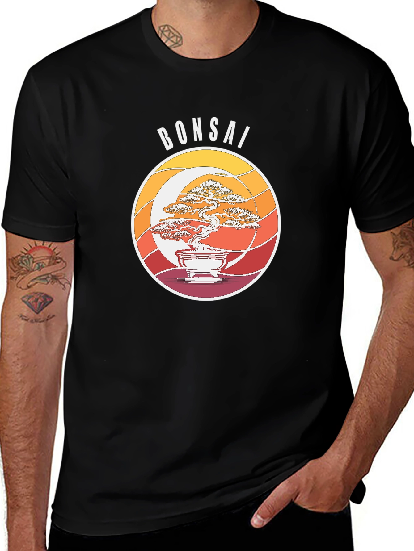Retro Bonsai Tree Graphic T-Shirt - Unisex