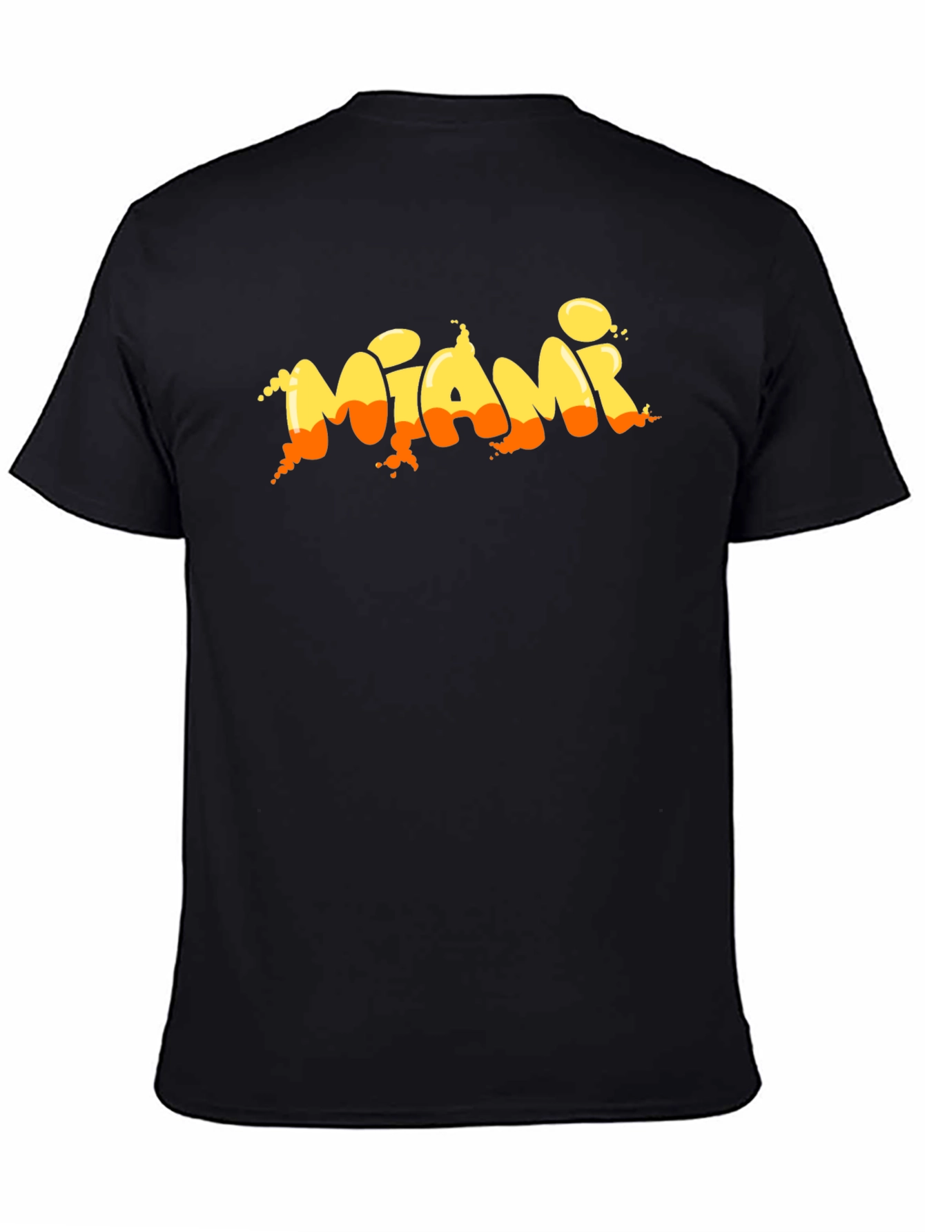 Miami Graphic Print Black T-Shirt