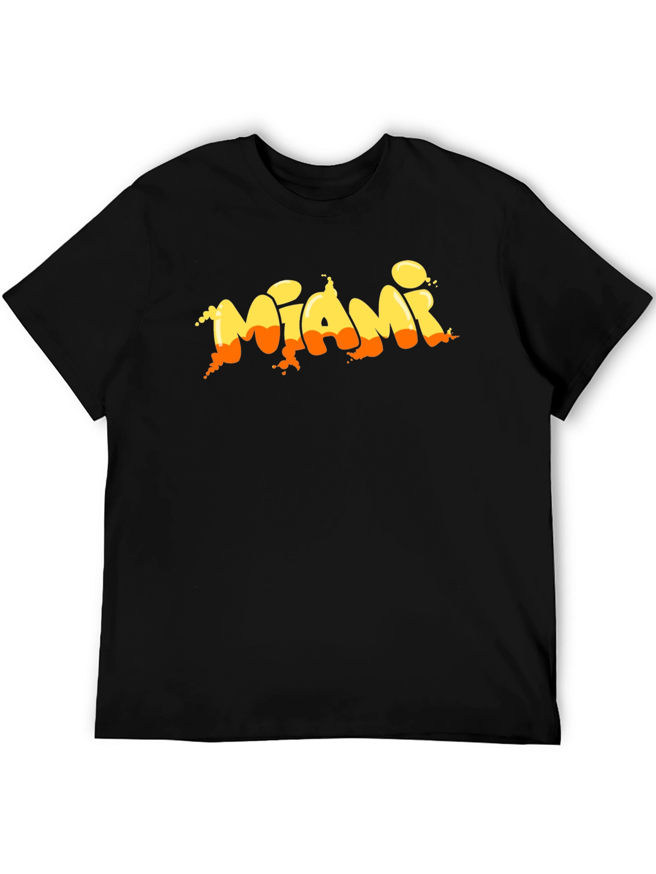 Miami Graphic Print Black T-Shirt