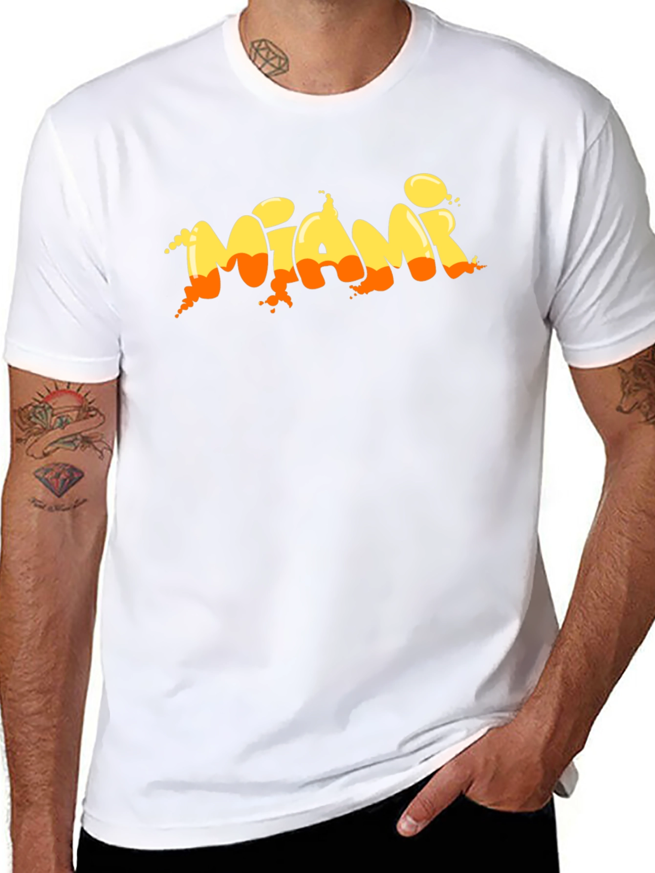 Miami Graphic Print Black T-Shirt