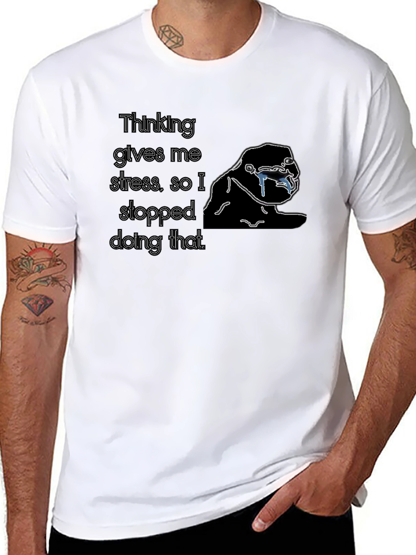 Thinking Stress T-Shirt - Funny Sarcastic Tee
