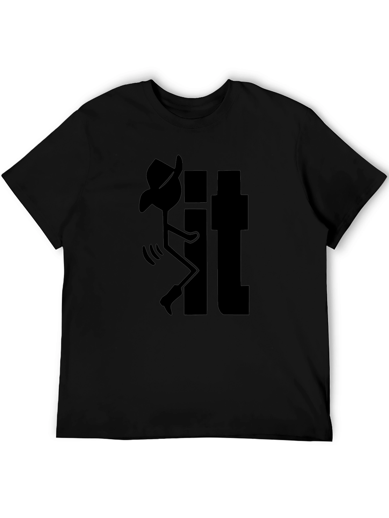 Humorous Cowboy Stick Figure Black T-Shirt