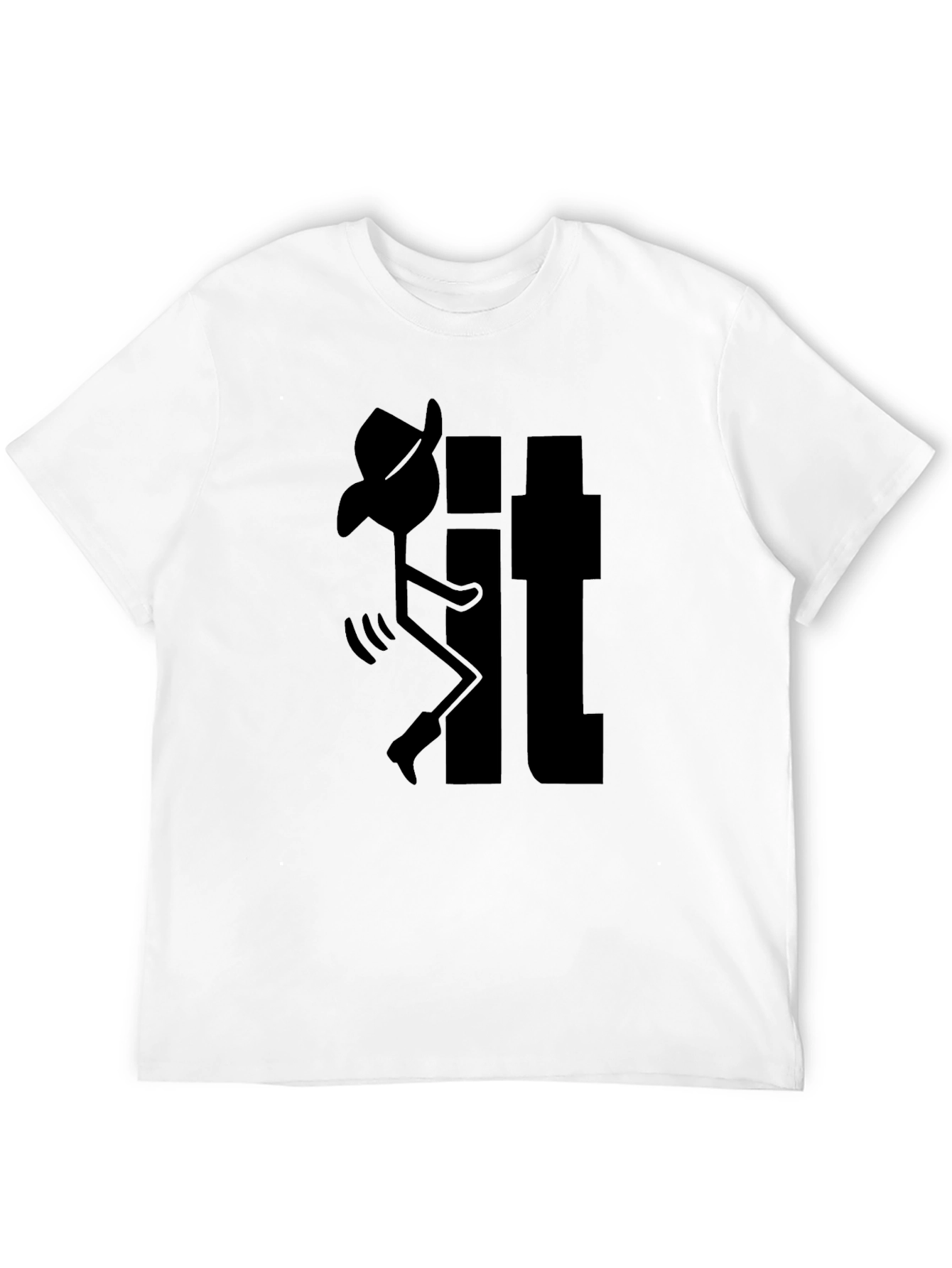 Humorous Cowboy Stick Figure Black T-Shirt