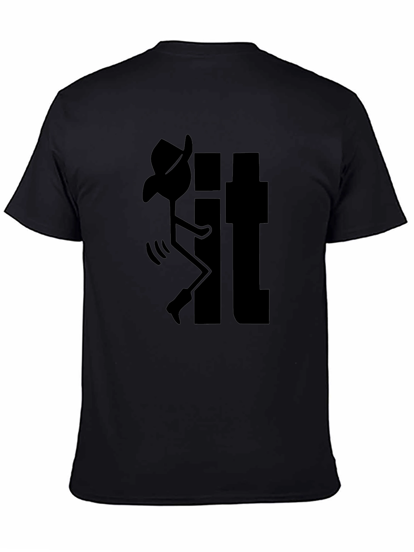 Humorous Cowboy Stick Figure Black T-Shirt