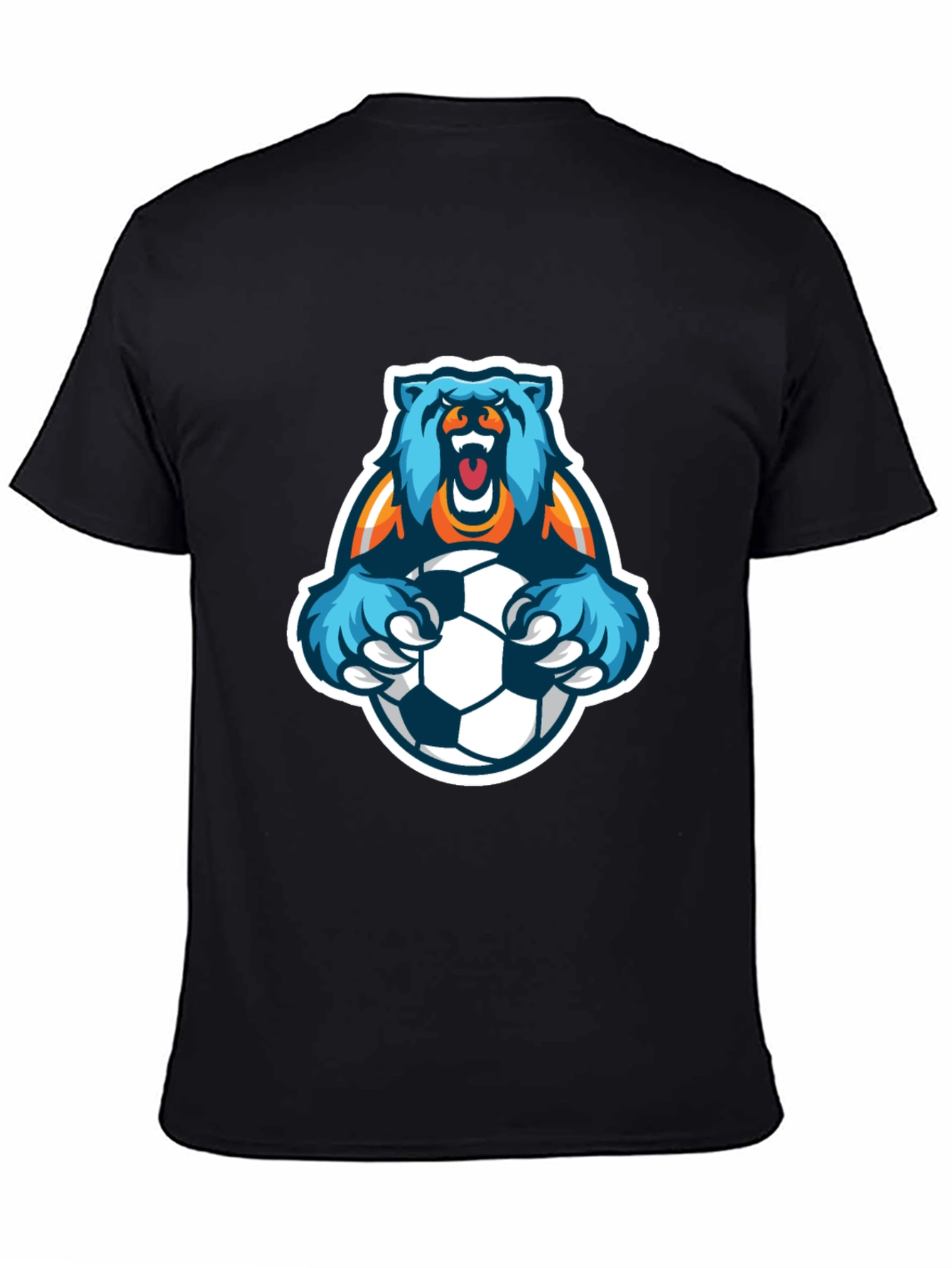 Bear Soccer T-Shirt - Mens Black Graphic Tee