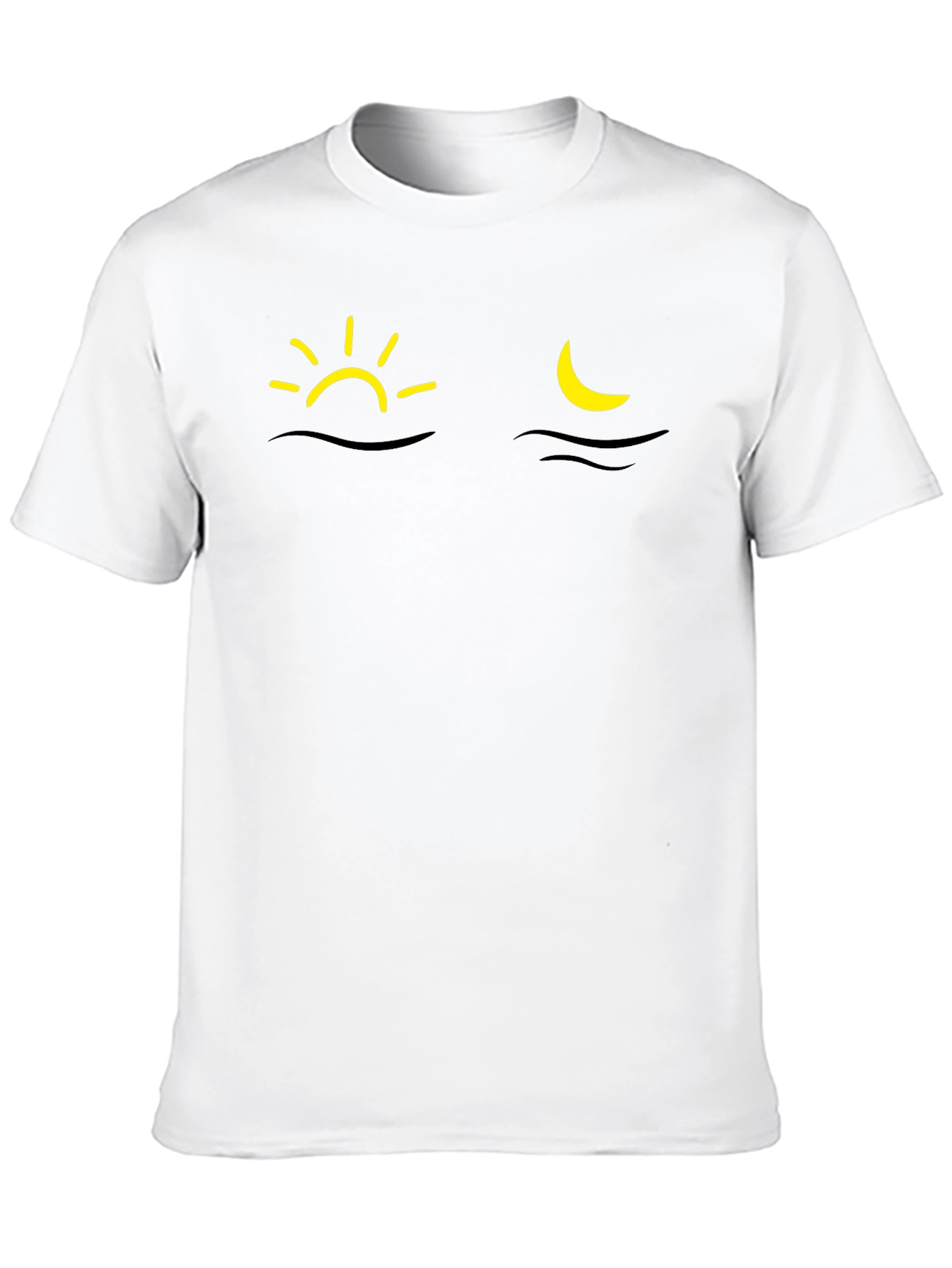 Sun & Moon Graphic T-Shirt - Black