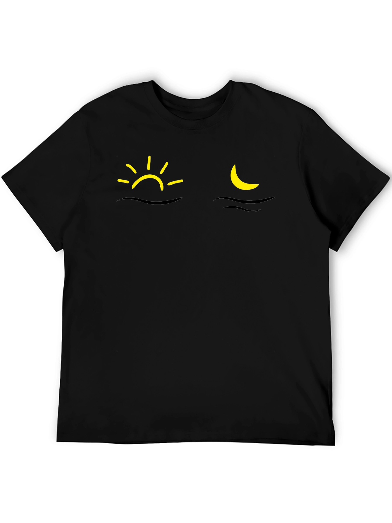 Sun & Moon Graphic T-Shirt - Black