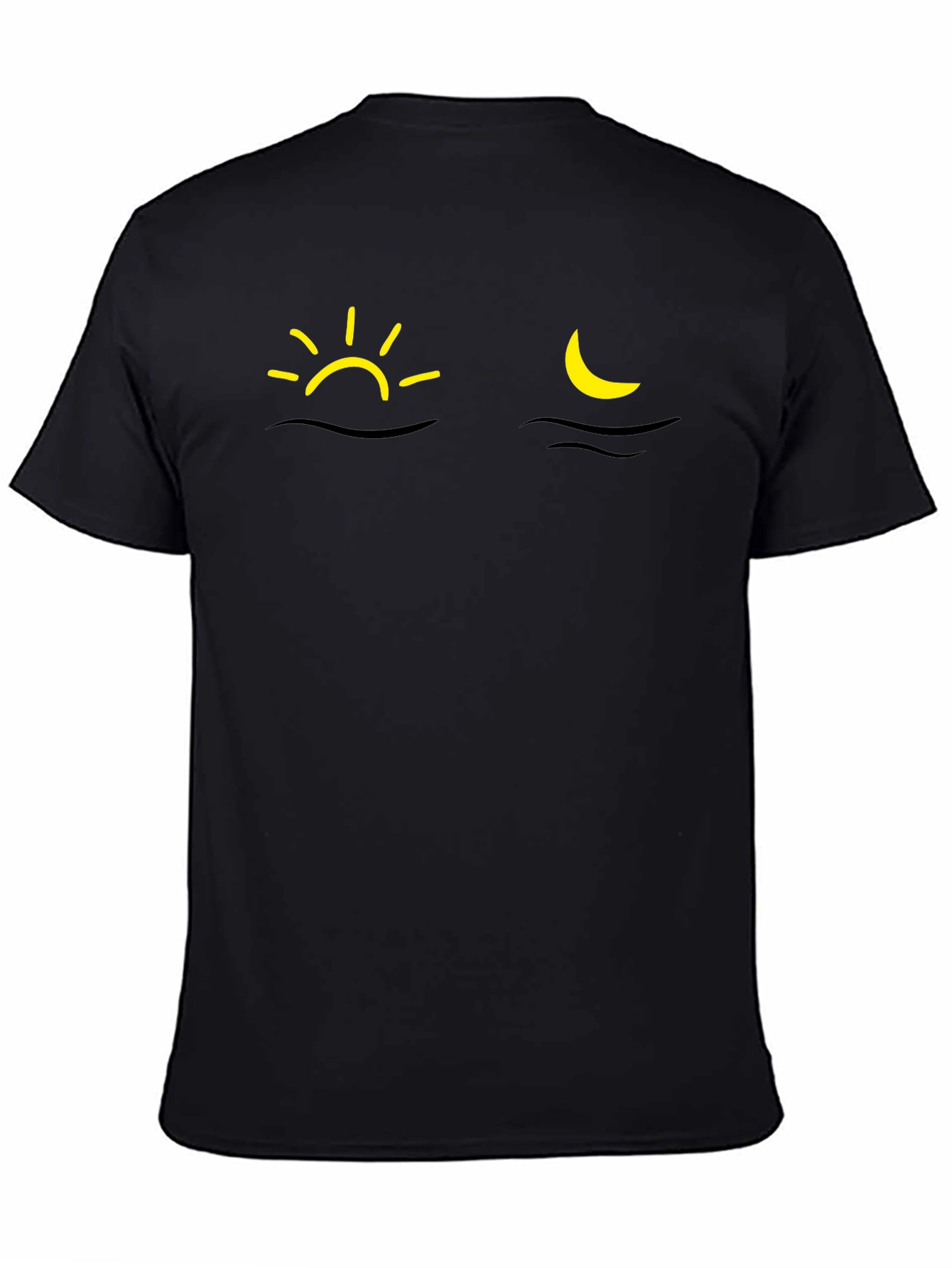 Sun & Moon Graphic T-Shirt - Black