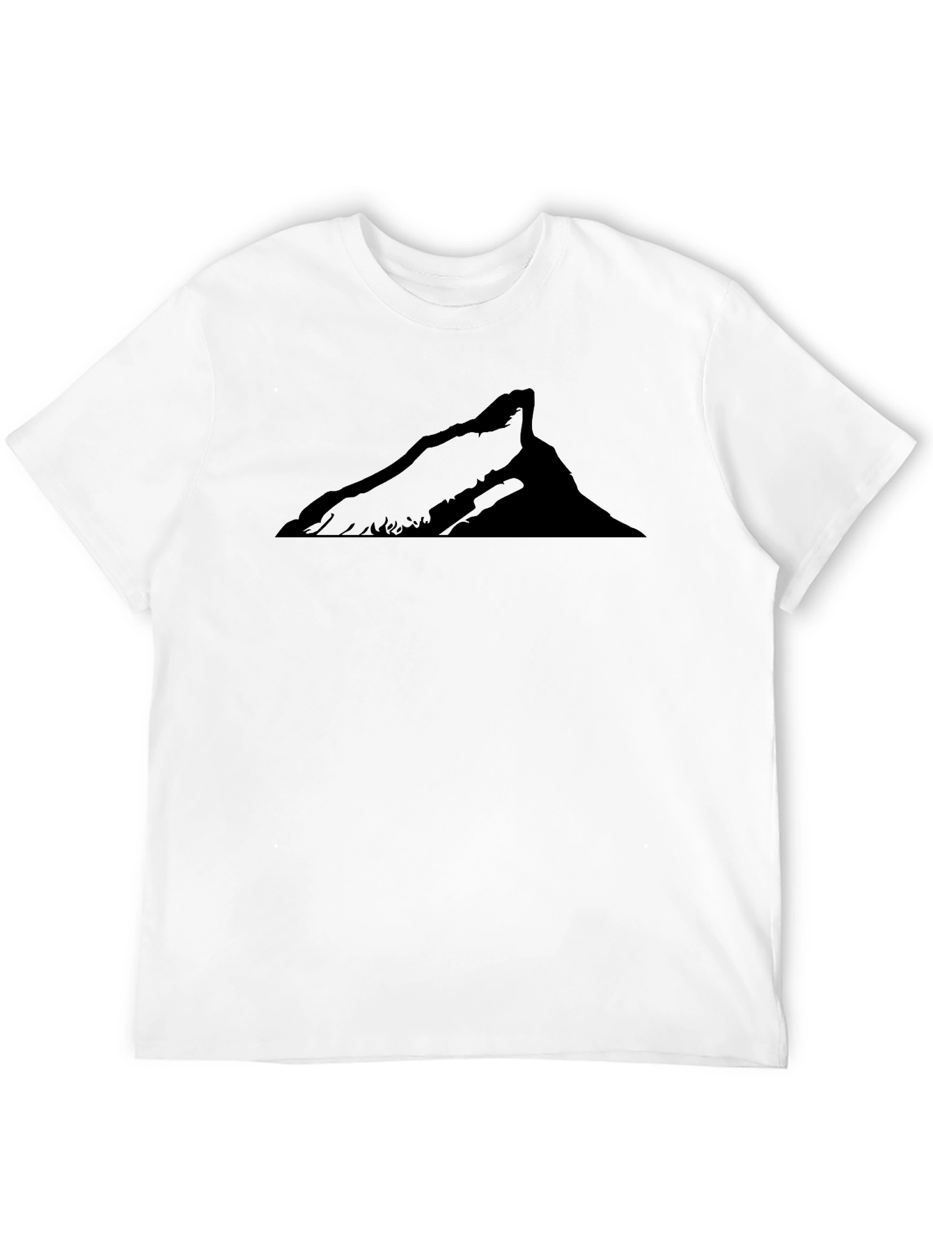 Mountain Silhouette Graphic Tee - Black Cotton Casual Shirt